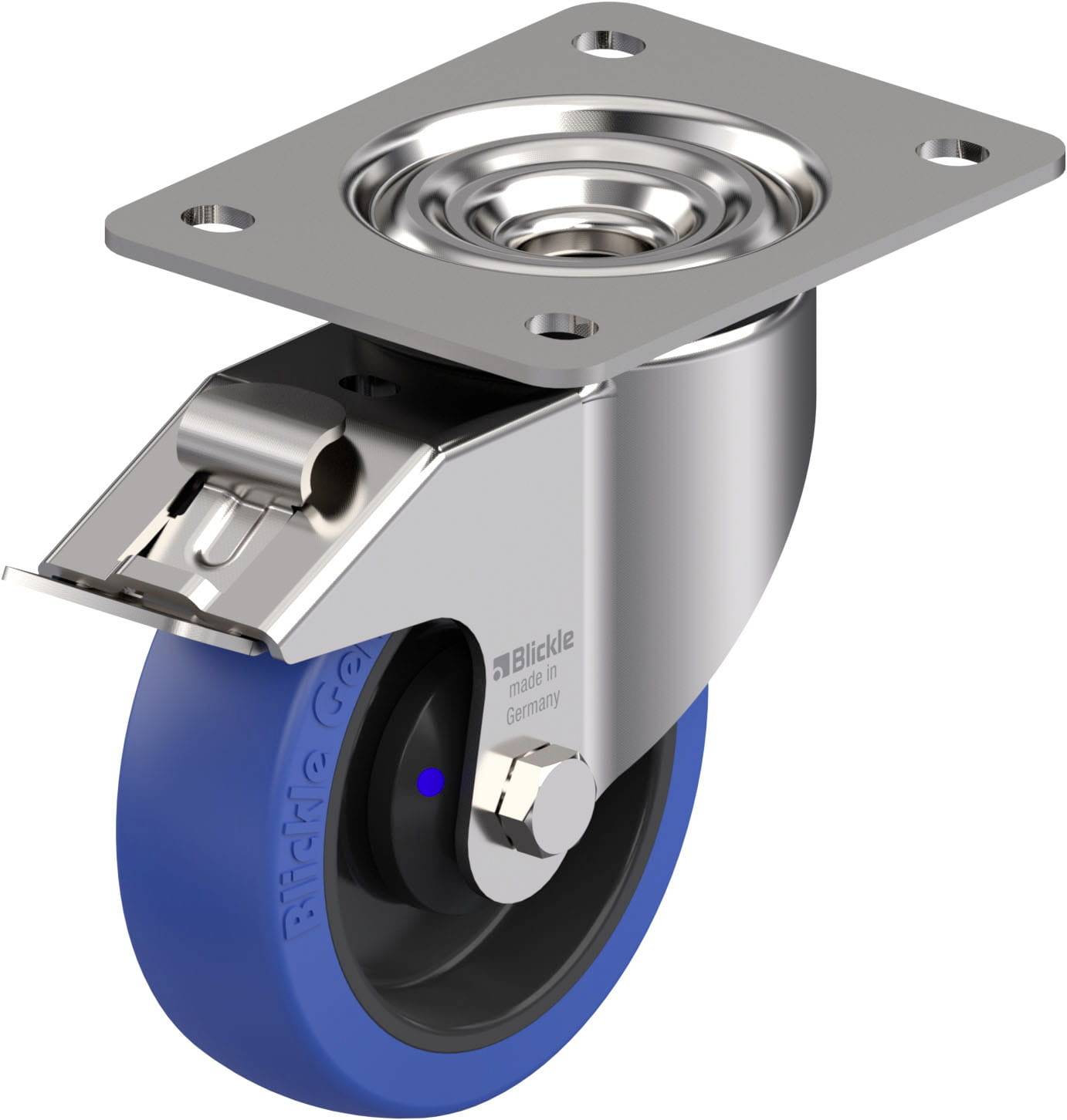 Blickle 901284 LKX-POBS 125XKA-3-FI Edelstahl-Schwerlast-Lenkrolle Rad-Durchmesser: 125mm Tragfähigkeit (max.): 250kg 1St.