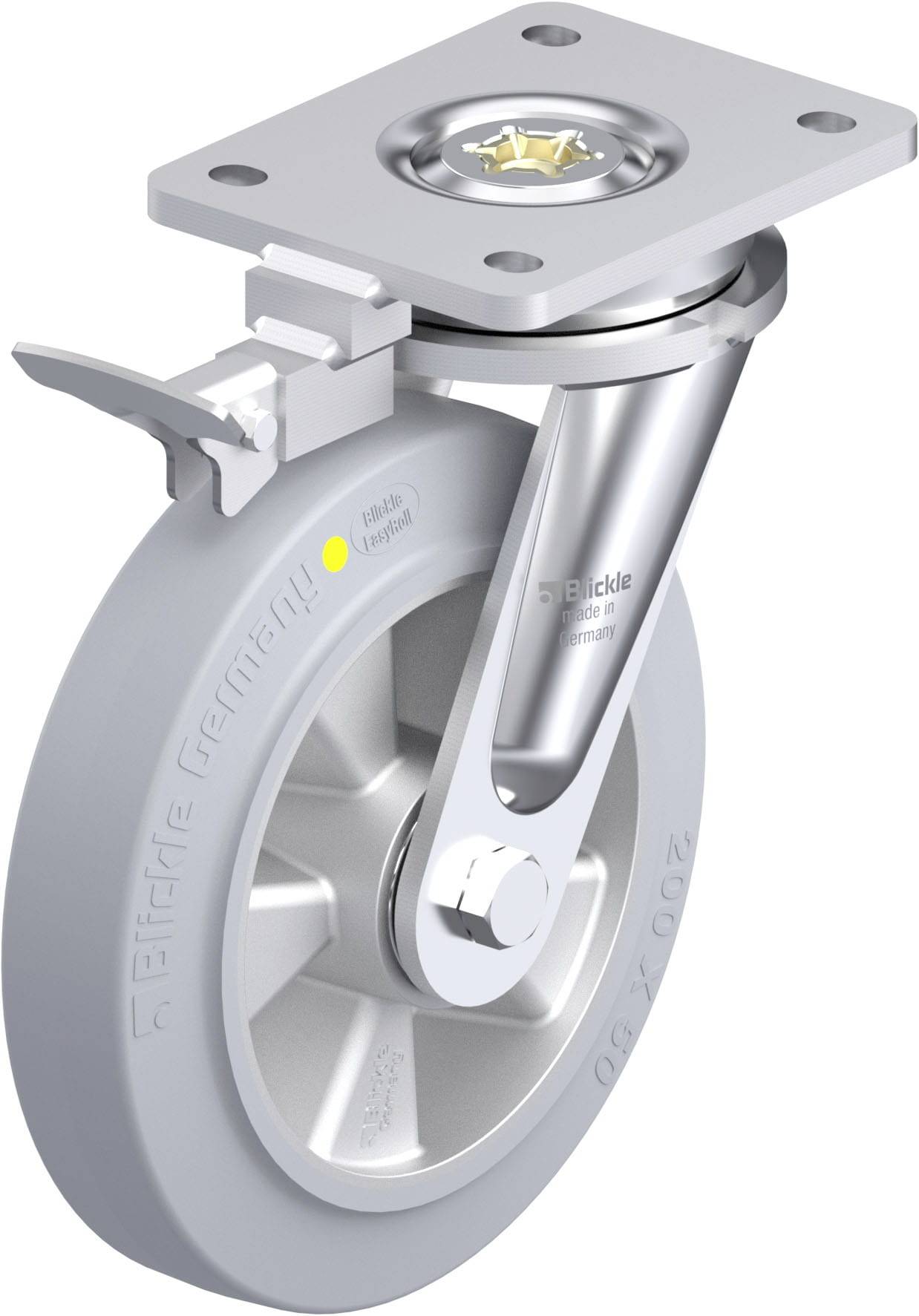 Blickle 936123 LO-ALEV 200K-SG-AS-RI4 Schwerlast-Lenkrolle Rad-Durchmesser: 200mm Tragfähigkeit (max.): 450kg 1St.