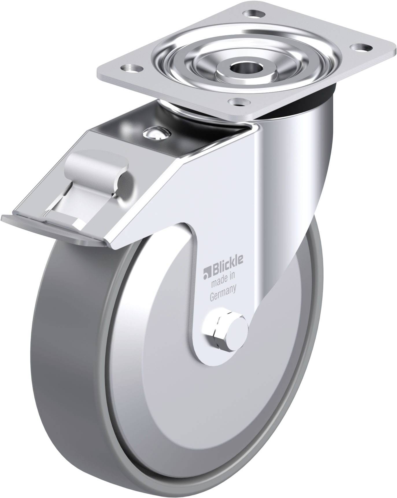 Blickle 946888 L-PO 200K-FI-ELS-FA Stahlblech-Lenkrolle Rad-Durchmesser: 200mm Tragfähigkeit (max.): 400kg 1St.