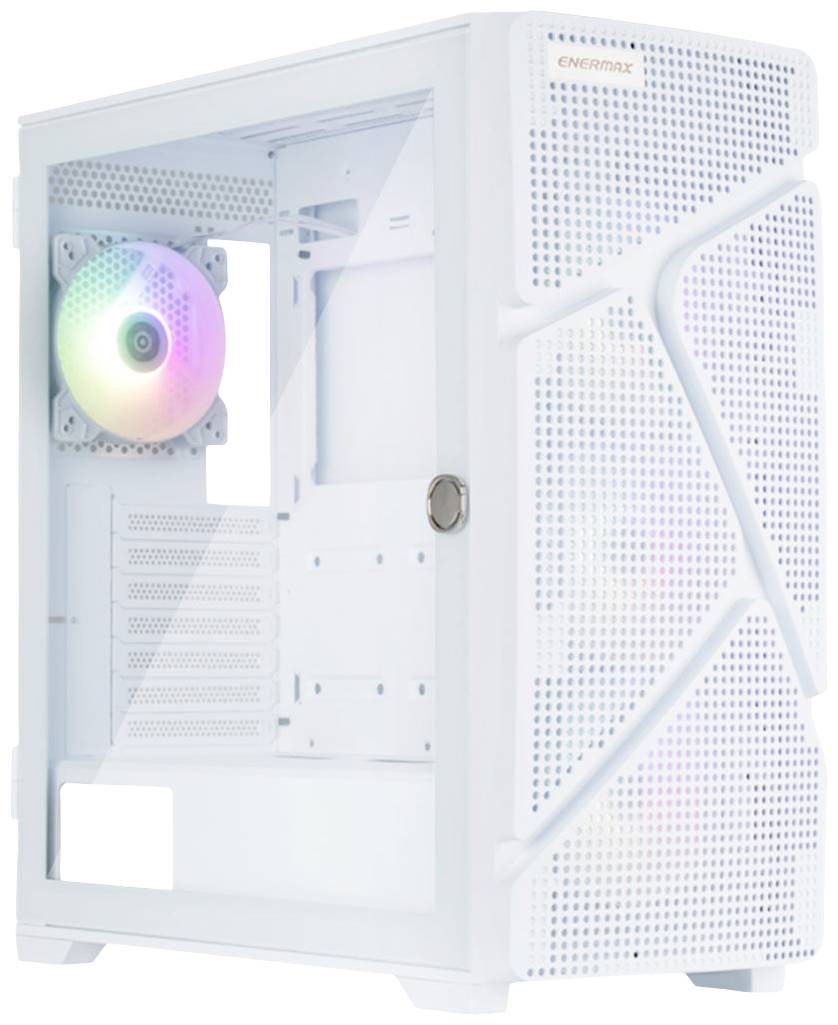 Enermax Marbelshell MS 31 White Midi-Tower Gaming-Gehäuse Weiß Seitenfenster, Staubfilter