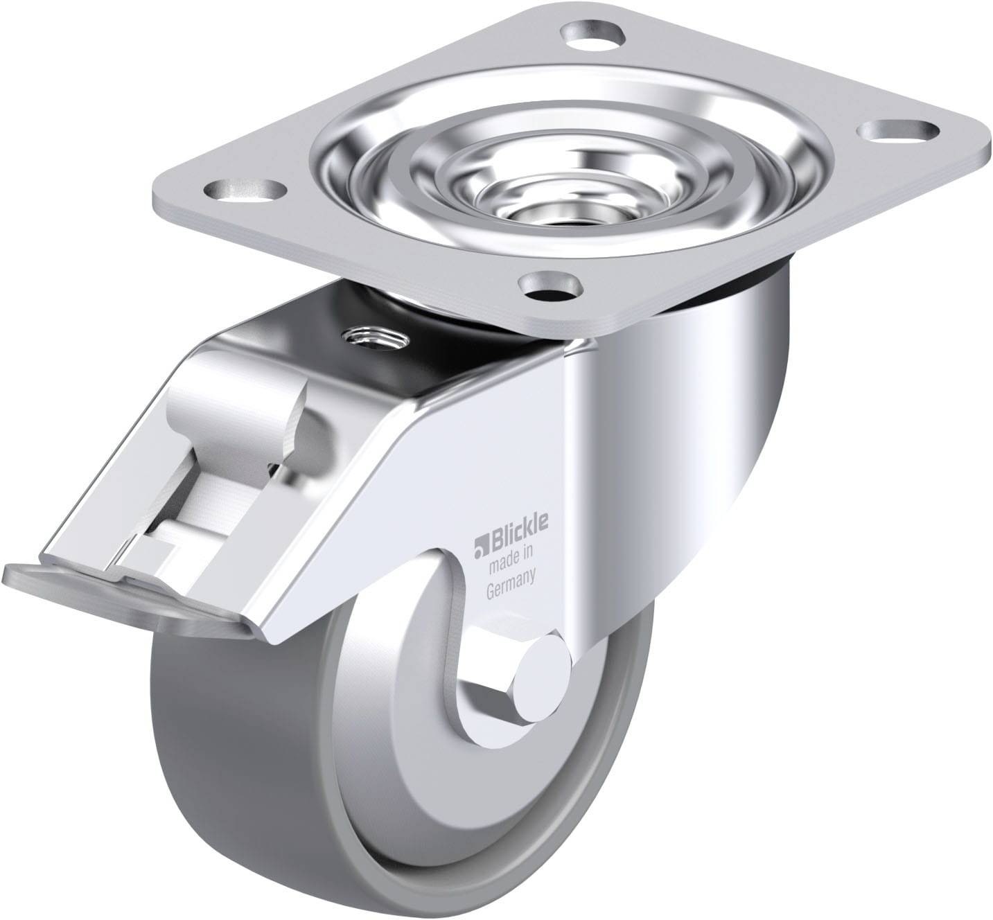 Blickle 946893 L-PO 80G-FI-ELS-FA Stahlblech-Lenkrolle Rad-Durchmesser: 80mm Tragfähigkeit (max.): 220kg 1St.