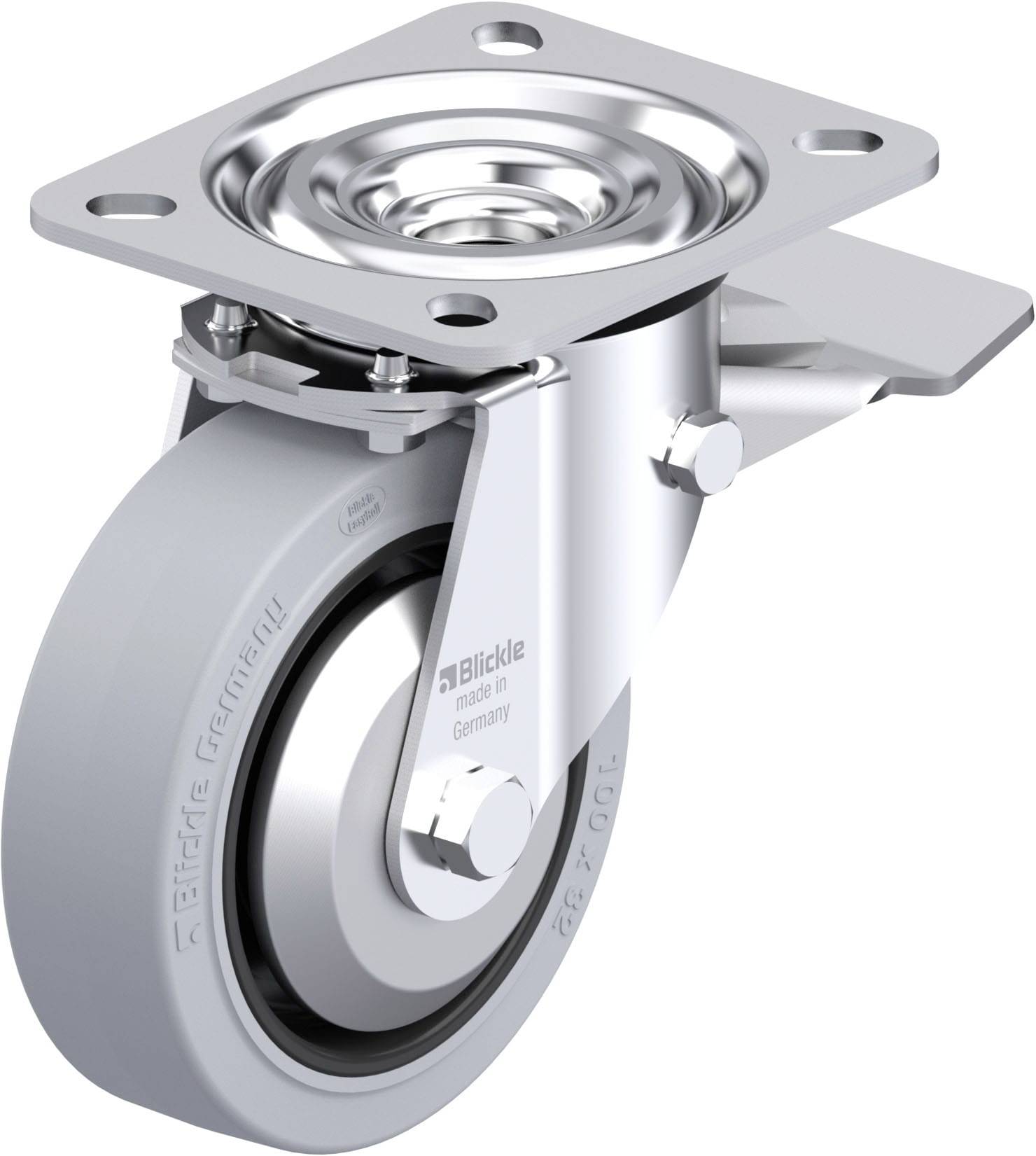 Blickle 945802 L-POEV 100XKA-ST-SG-FA Stahlblech-Lenkrolle Rad-Durchmesser: 100mm Tragfähigkeit (max.): 200kg 1St.