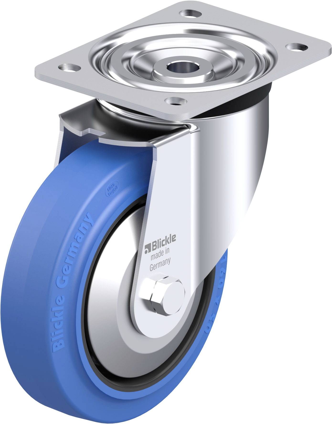 Blickle 850627 L-POEV 160XR-SB-FA Stahlblech-Lenkrolle Rad-Durchmesser: 160mm Tragfähigkeit (max.): 400kg 1St.