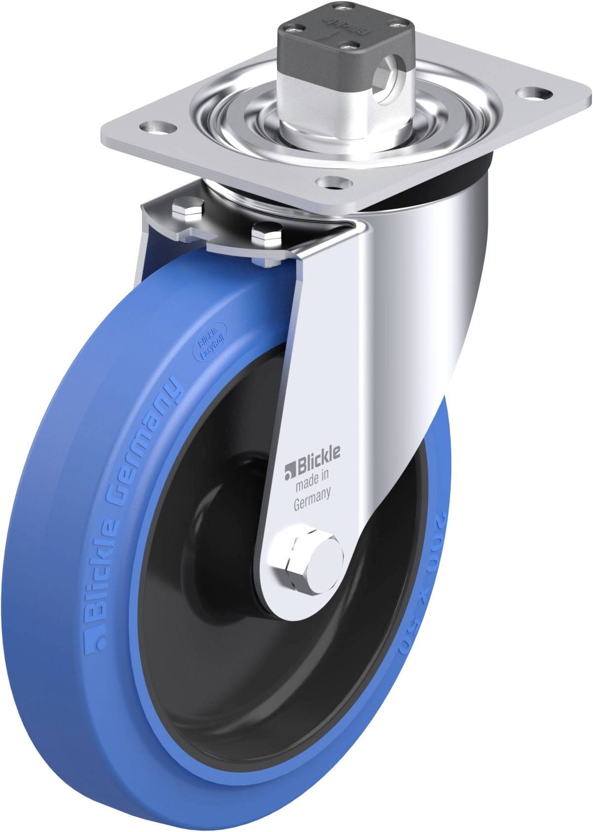 Blickle 850732 L-POEV 200XR-CS11-SB Stahlblech-Lenkrolle Rad-Durchmesser: 200mm Tragfähigkeit (max.): 400kg 1St.
