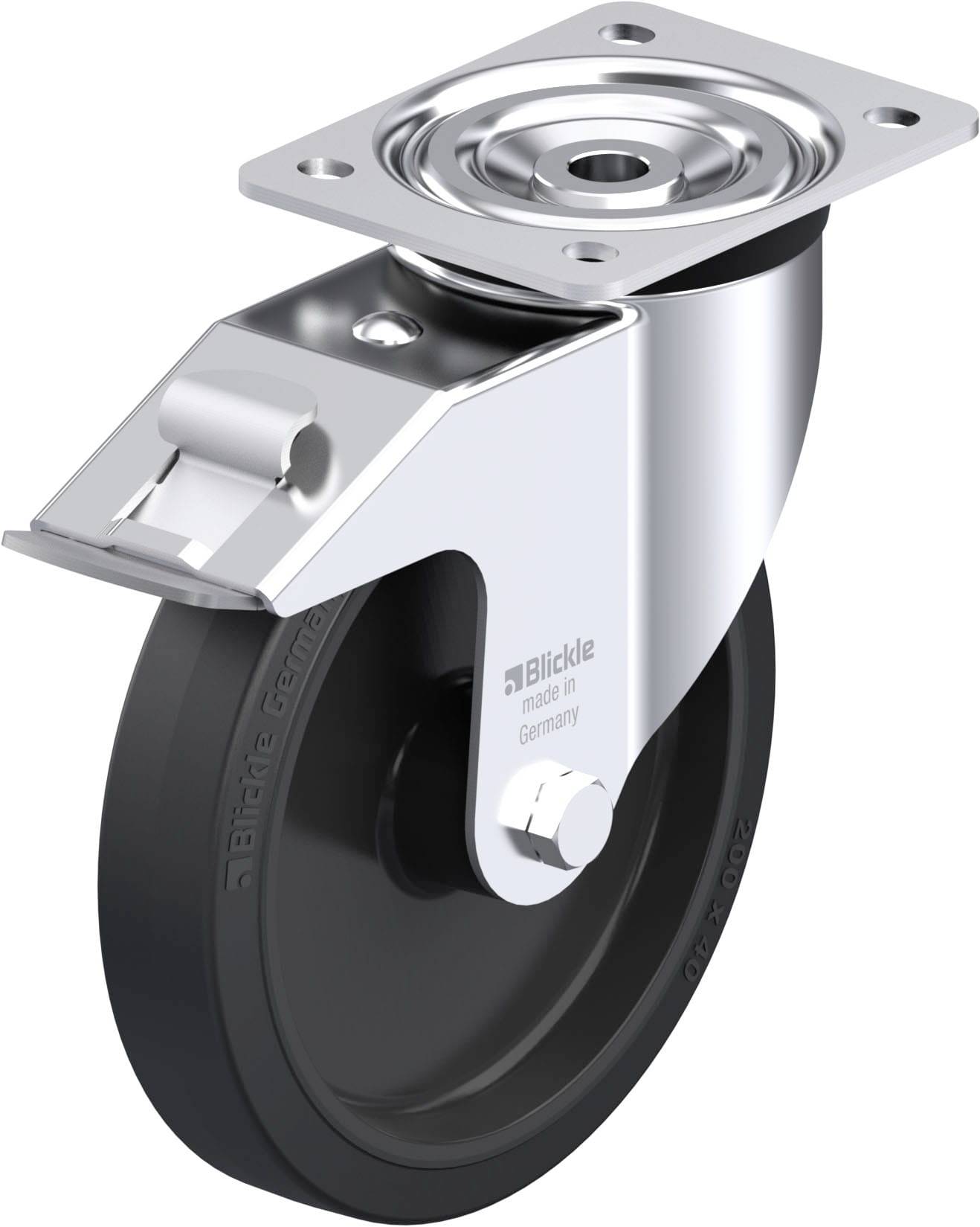 Blickle 850694 L-POEV 201XR-FI Stahlblech-Lenkrolle Rad-Durchmesser: 200mm Tragfähigkeit (max.): 400kg 1St.