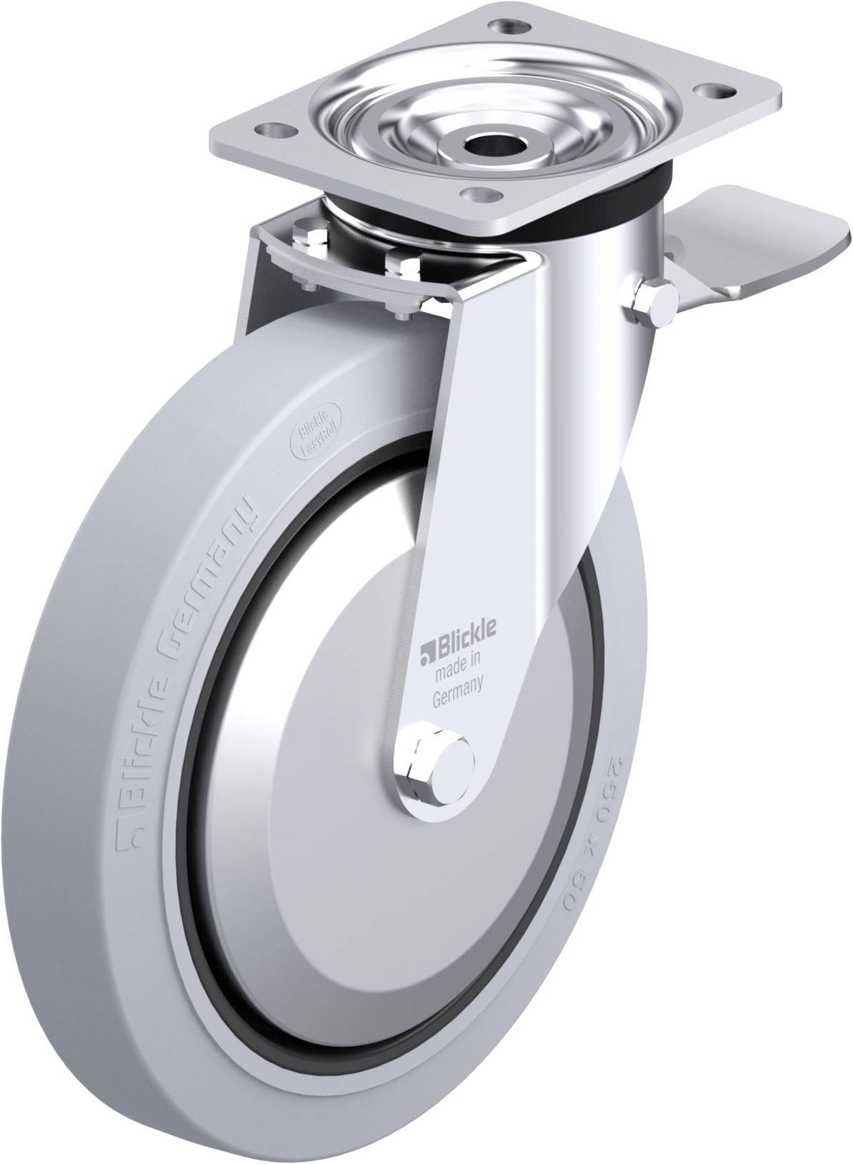 Blickle 850808 L-POEV 250K-3-ST-SG-FA Stahlblech-Lenkrolle Rad-Durchmesser: 250mm Tragfähigkeit (max.): 600kg 1St.