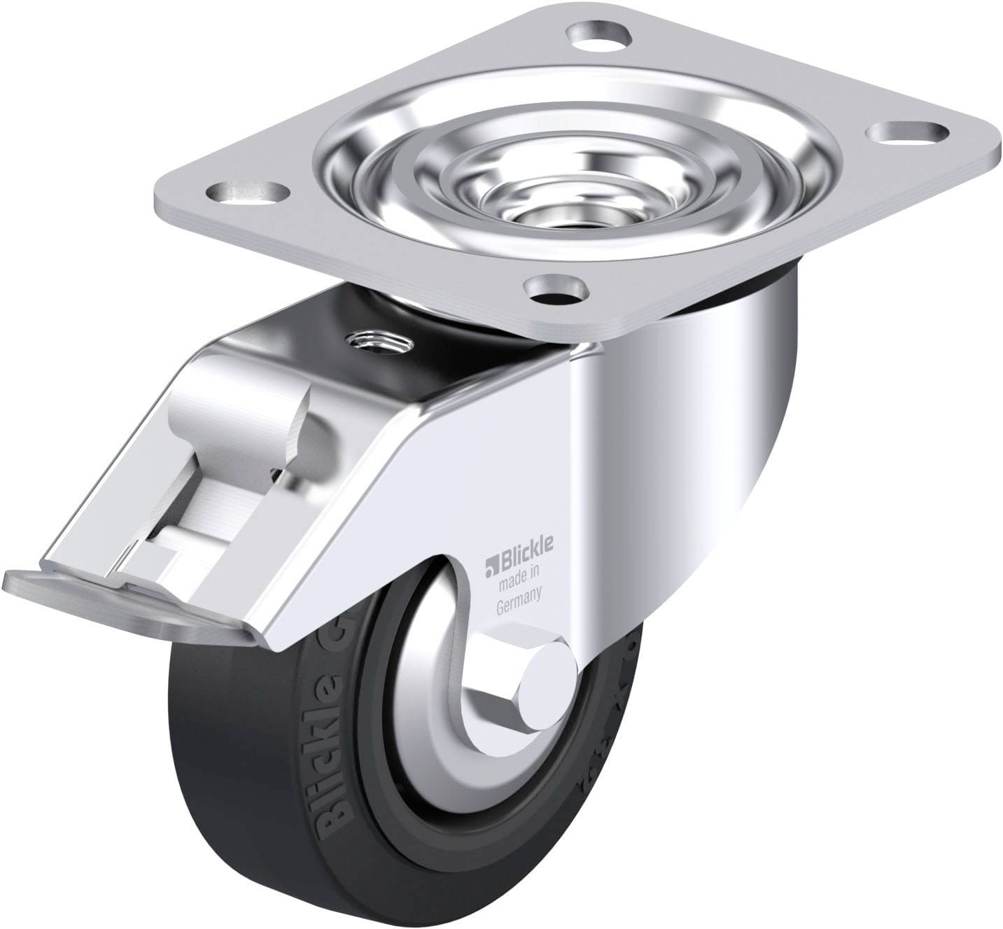 Blickle 850436 L-POEV 80G-FI-FA Stahlblech-Lenkrolle Rad-Durchmesser: 80mm Tragfähigkeit (max.): 140kg 1St.