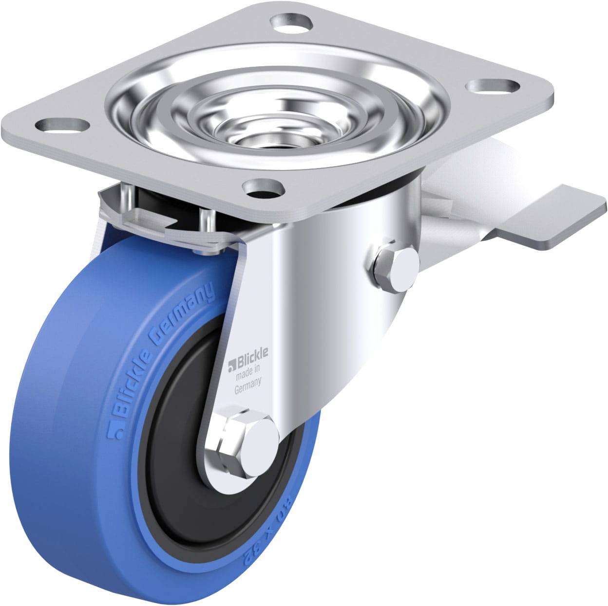 Blickle 850490 L-POEV 80KF-ST-SB Stahlblech-Lenkrolle Rad-Durchmesser: 80mm Tragfähigkeit (max.): 140kg 1St.