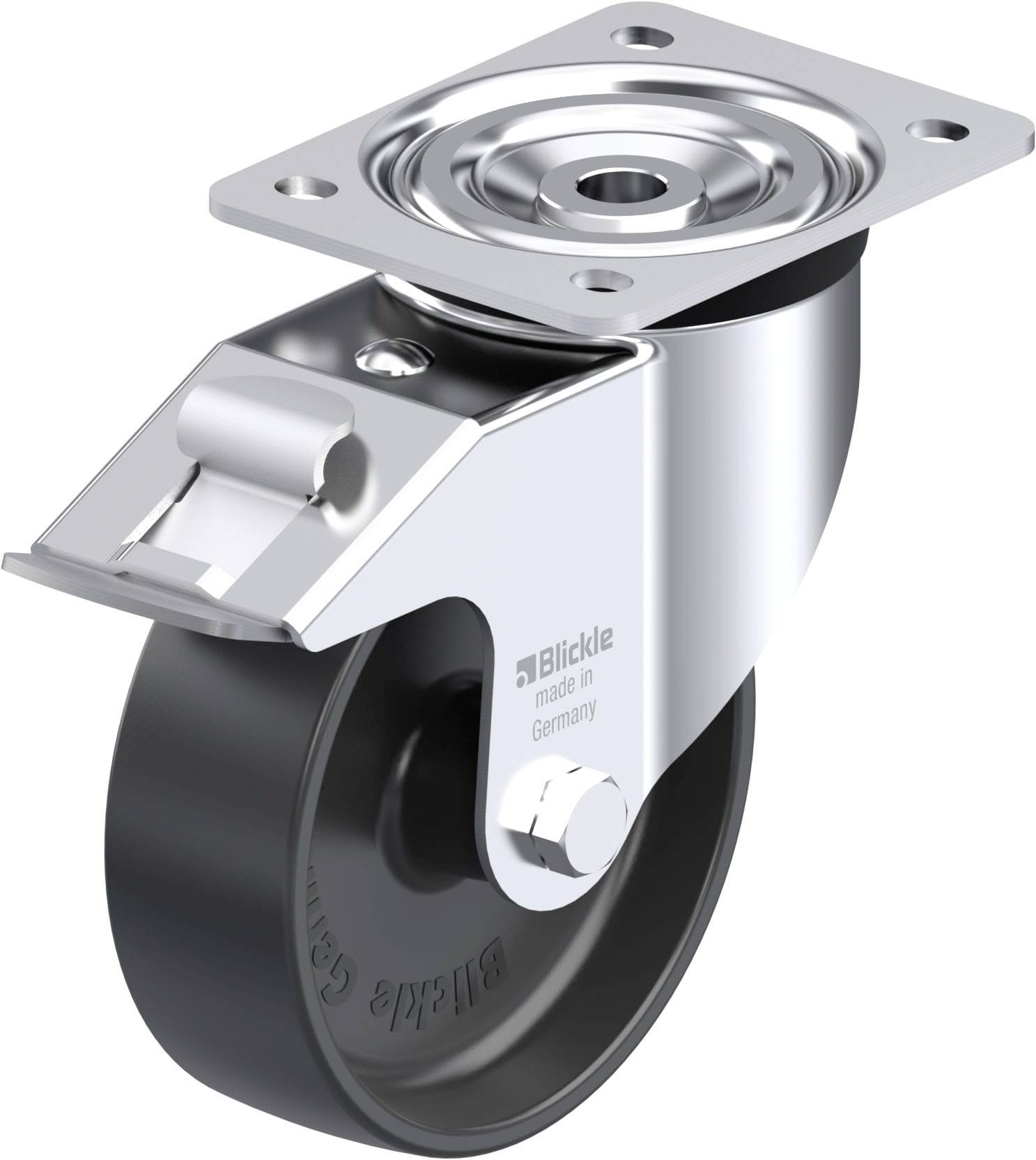 Blickle 663393 L-PP 150G-FI Stahlblech-Lenkrolle Rad-Durchmesser: 150mm Tragfähigkeit (max.): 300kg 1St.