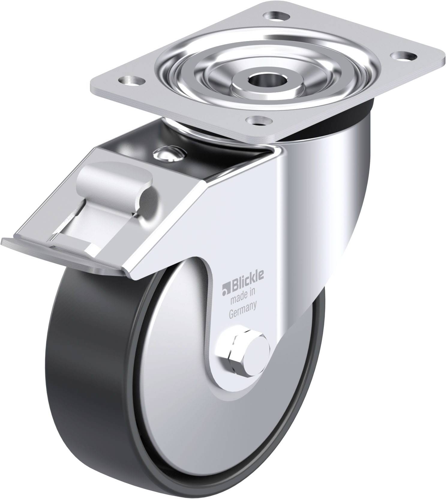 Blickle 951801 L-PP 150K-FI-EL-FA Stahlblech-Lenkrolle Rad-Durchmesser: 150mm Tragfähigkeit (max.): 300kg 1St.