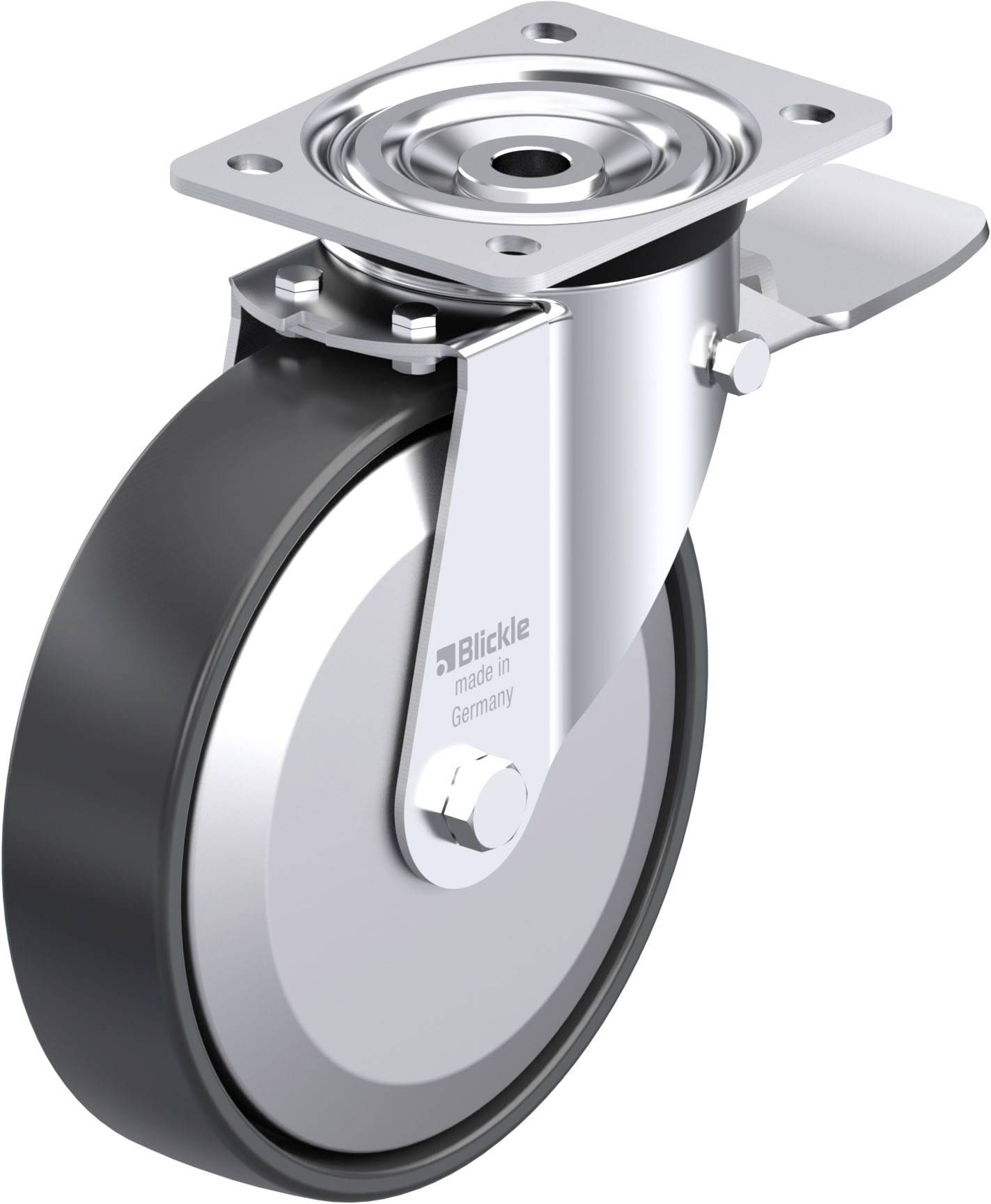 Blickle 703710 L-PP 200G-ST-FA Stahlblech-Lenkrolle Rad-Durchmesser: 200mm Tragfähigkeit (max.): 400kg 1St.