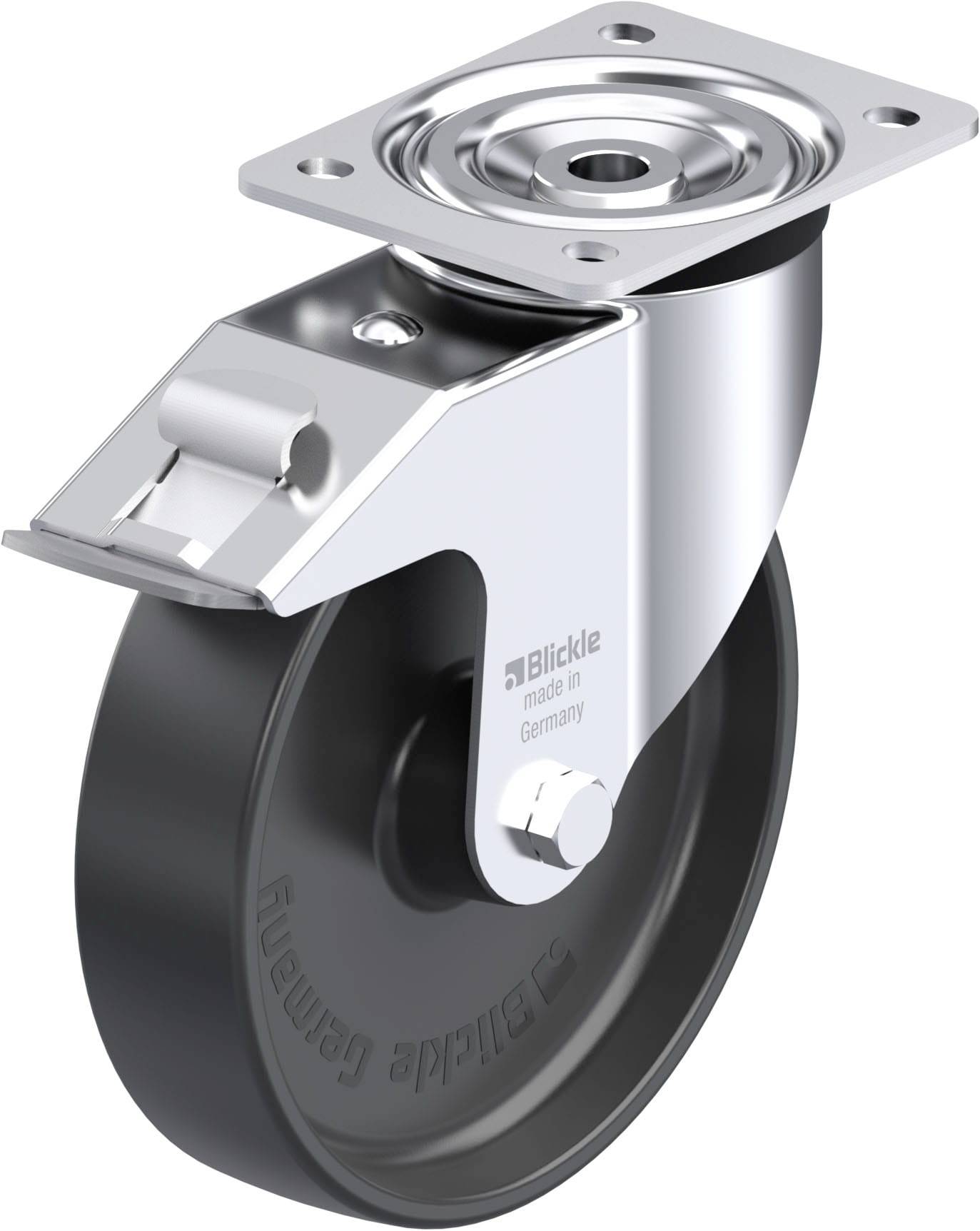 Blickle 666156 L-PP 200R-FI Stahlblech-Lenkrolle Rad-Durchmesser: 200mm Tragfähigkeit (max.): 400kg 1St.