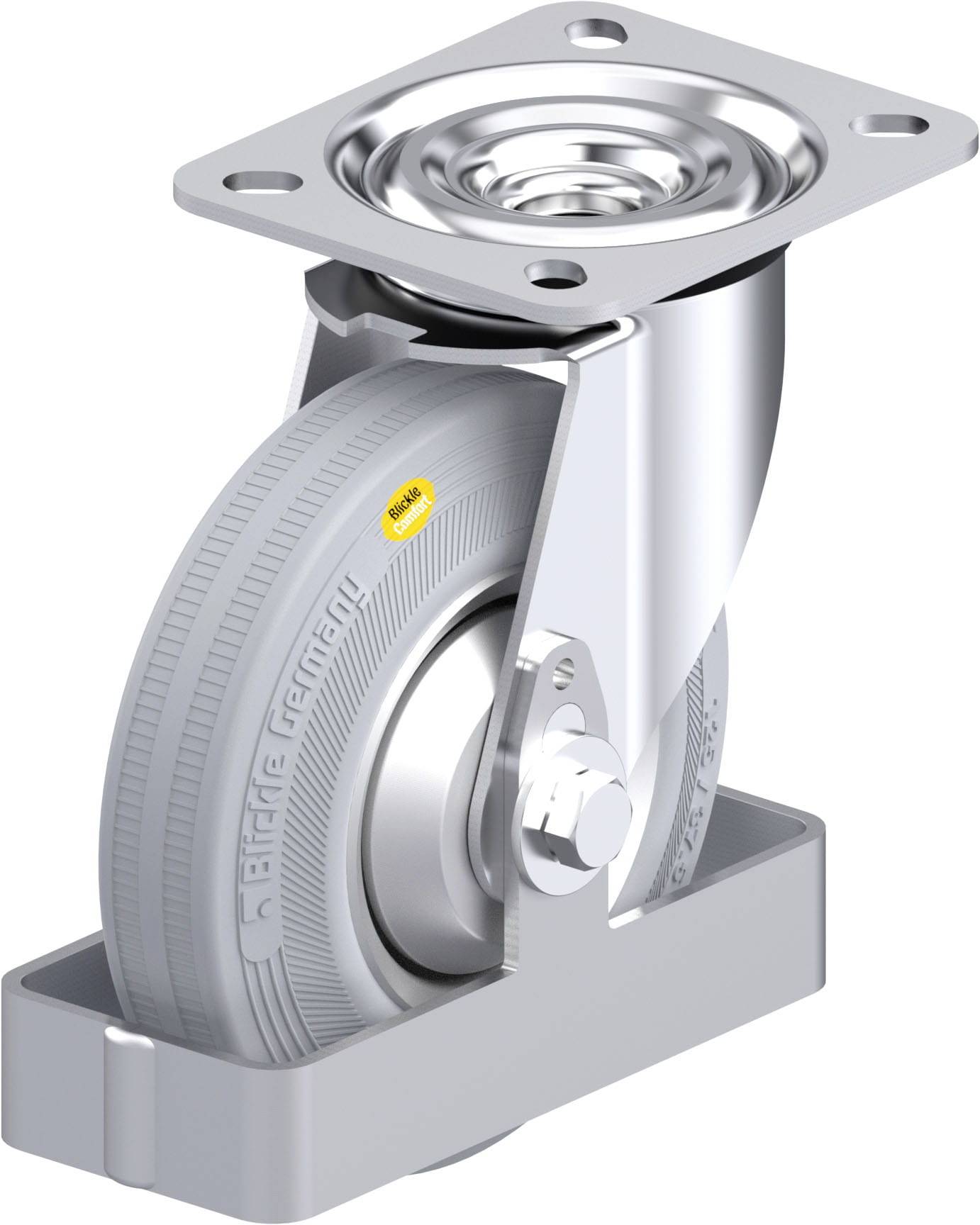 Blickle 938402 L-RD 125R-VLI-FA-FS Stahlblech-Lenkrolle Rad-Durchmesser: 125mm Tragfähigkeit (max.): 120kg 1St.