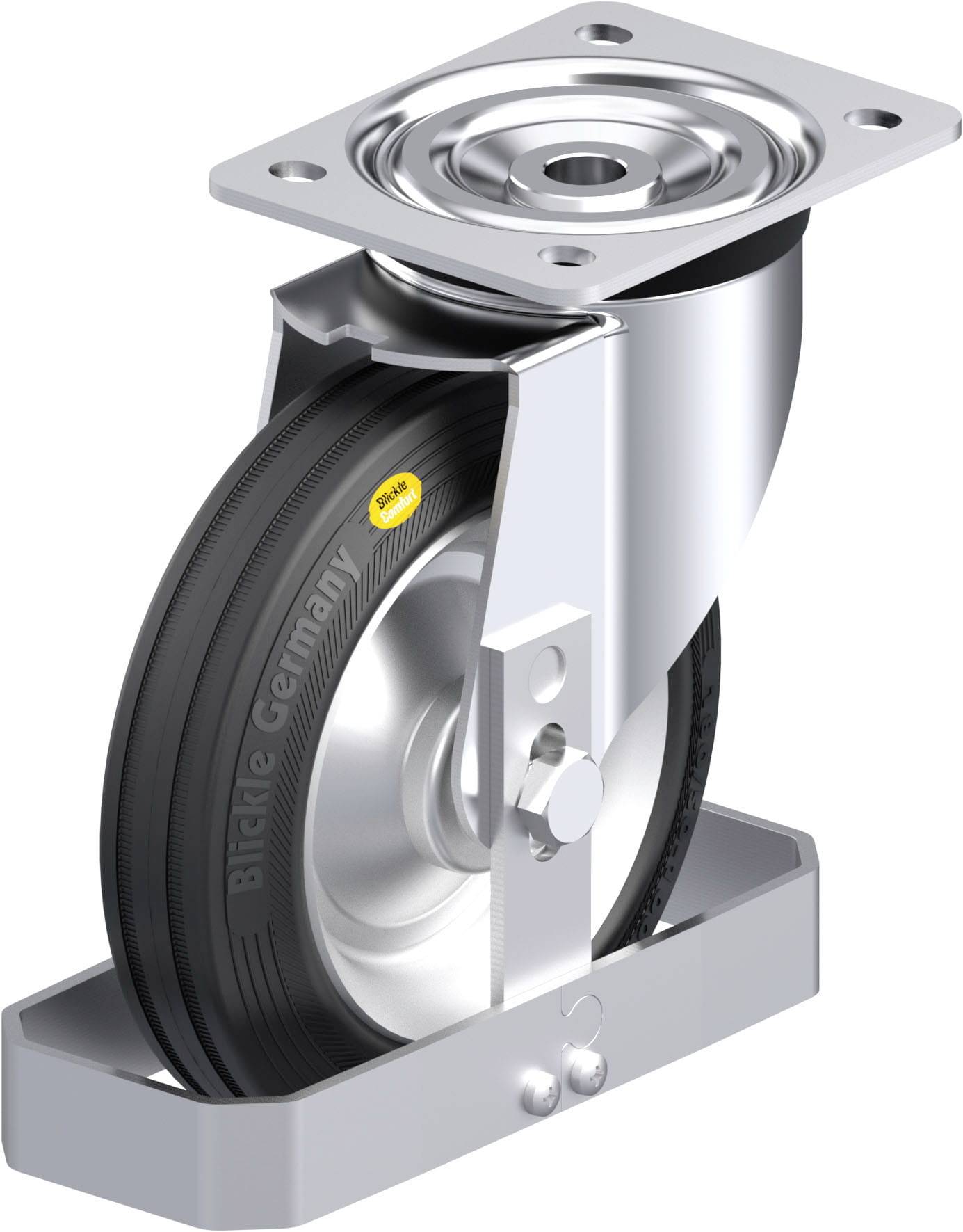 Blickle 938428 L-RD 182R-FS Stahlblech-Lenkrolle Rad-Durchmesser: 180mm Tragfähigkeit (max.): 300kg 1St.