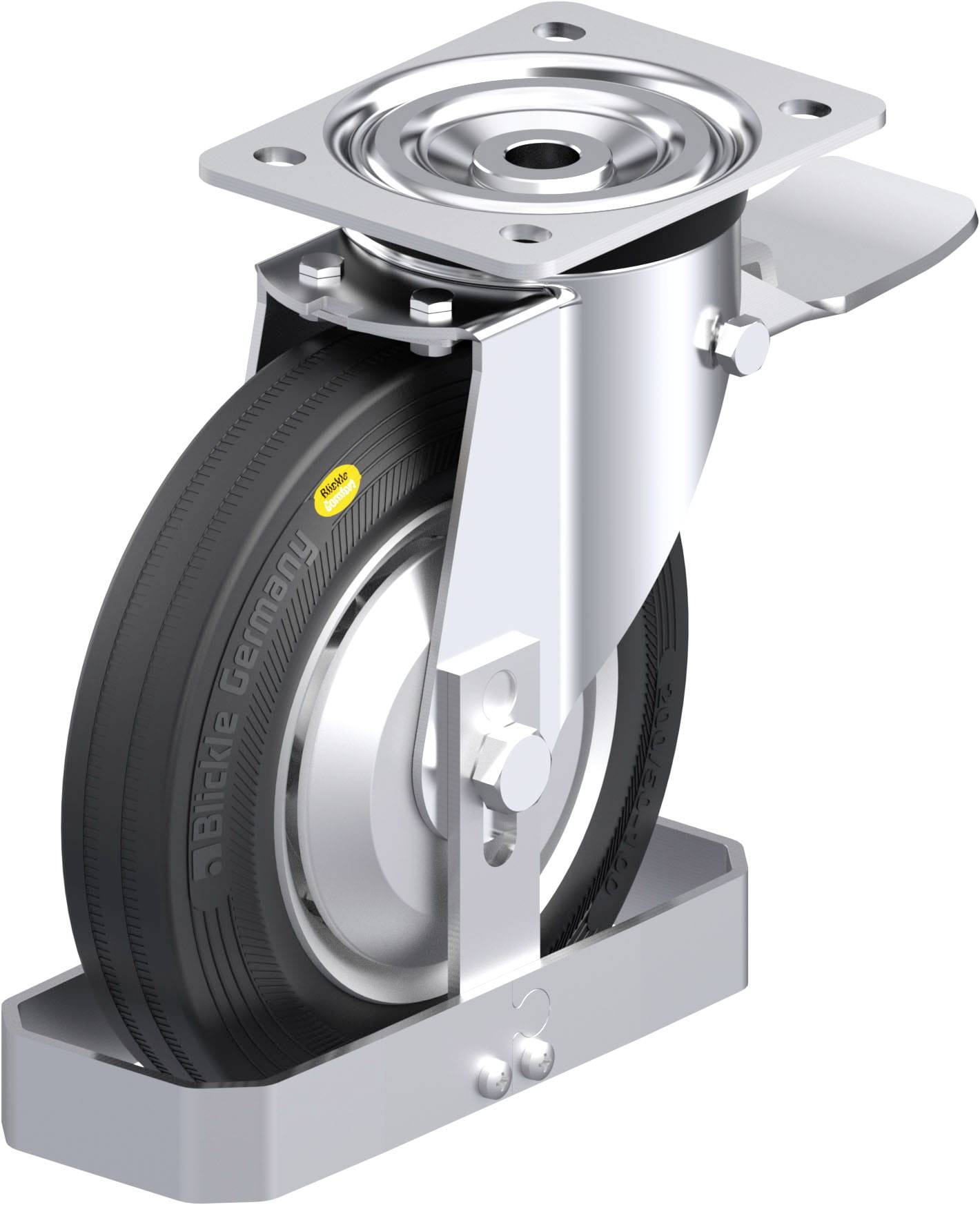 Blickle 938448 L-RD 200K-ST-FA-FS Stahlblech-Lenkrolle Rad-Durchmesser: 200mm Tragfähigkeit (max.): 350kg 1St.