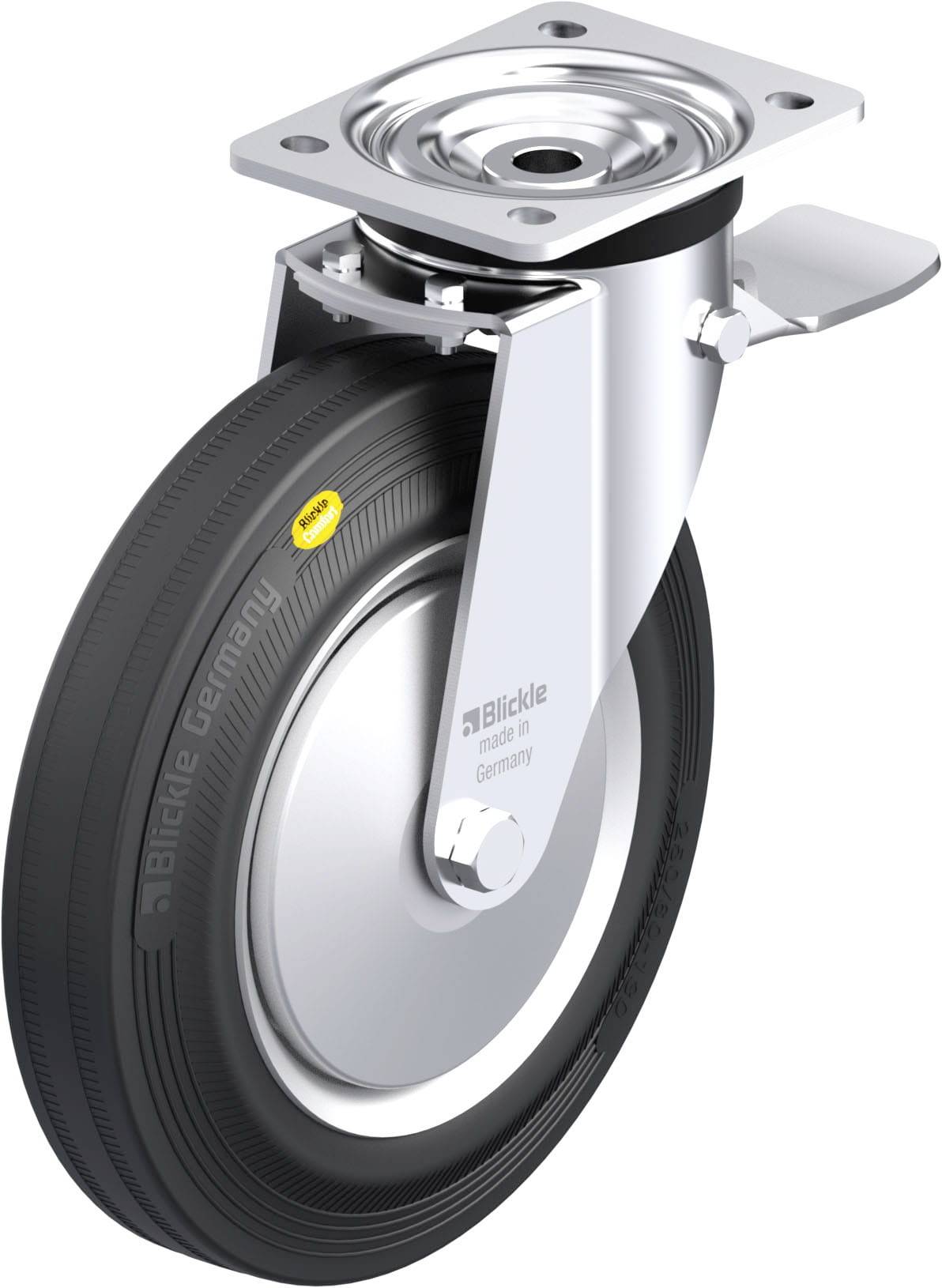 Blickle 850004 L-RD 252R-3-ST-FA Stahlblech-Lenkrolle Rad-Durchmesser: 250mm Tragfähigkeit (max.): 450kg 1St.