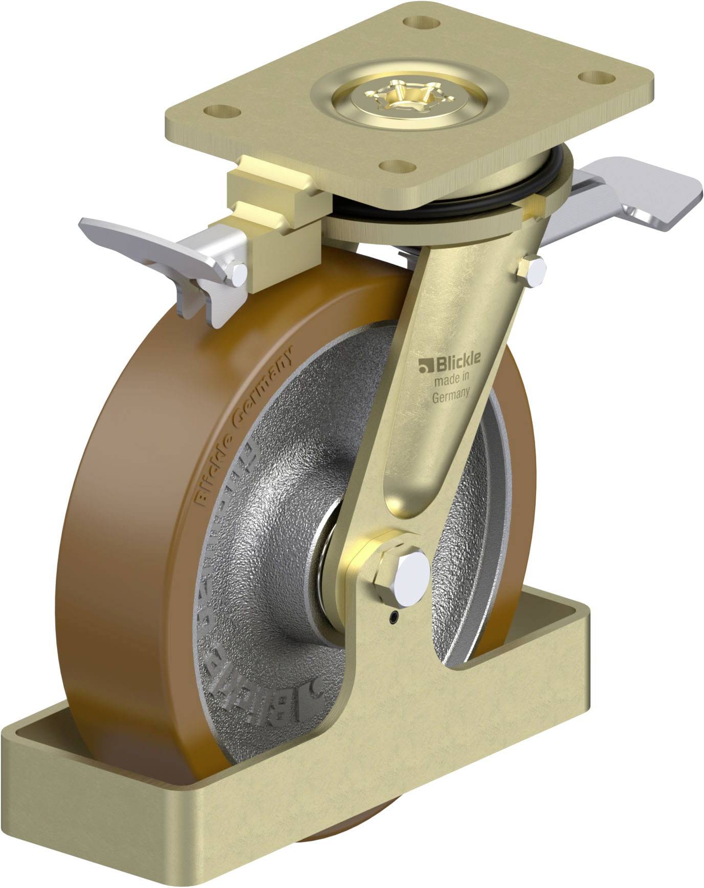 Blickle 843625 LS-GB 200K-ST-RI4-FS Schwerlast-Lenkrolle Rad-Durchmesser: 200mm Tragfähigkeit (max.): 1000kg 1St.