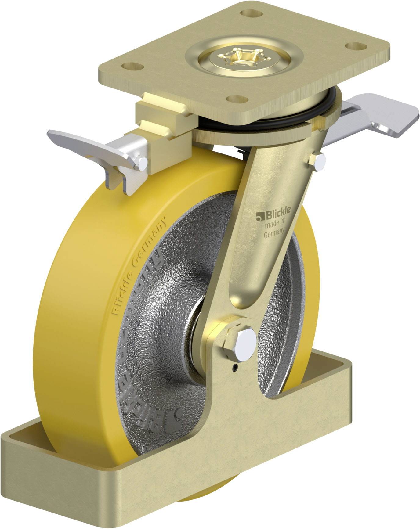 Blickle 847437 LS-GTH 200K-ST-RI4-FS Schwerlast-Lenkrolle Rad-Durchmesser: 200mm Tragfähigkeit (max.): 1000kg 1St.