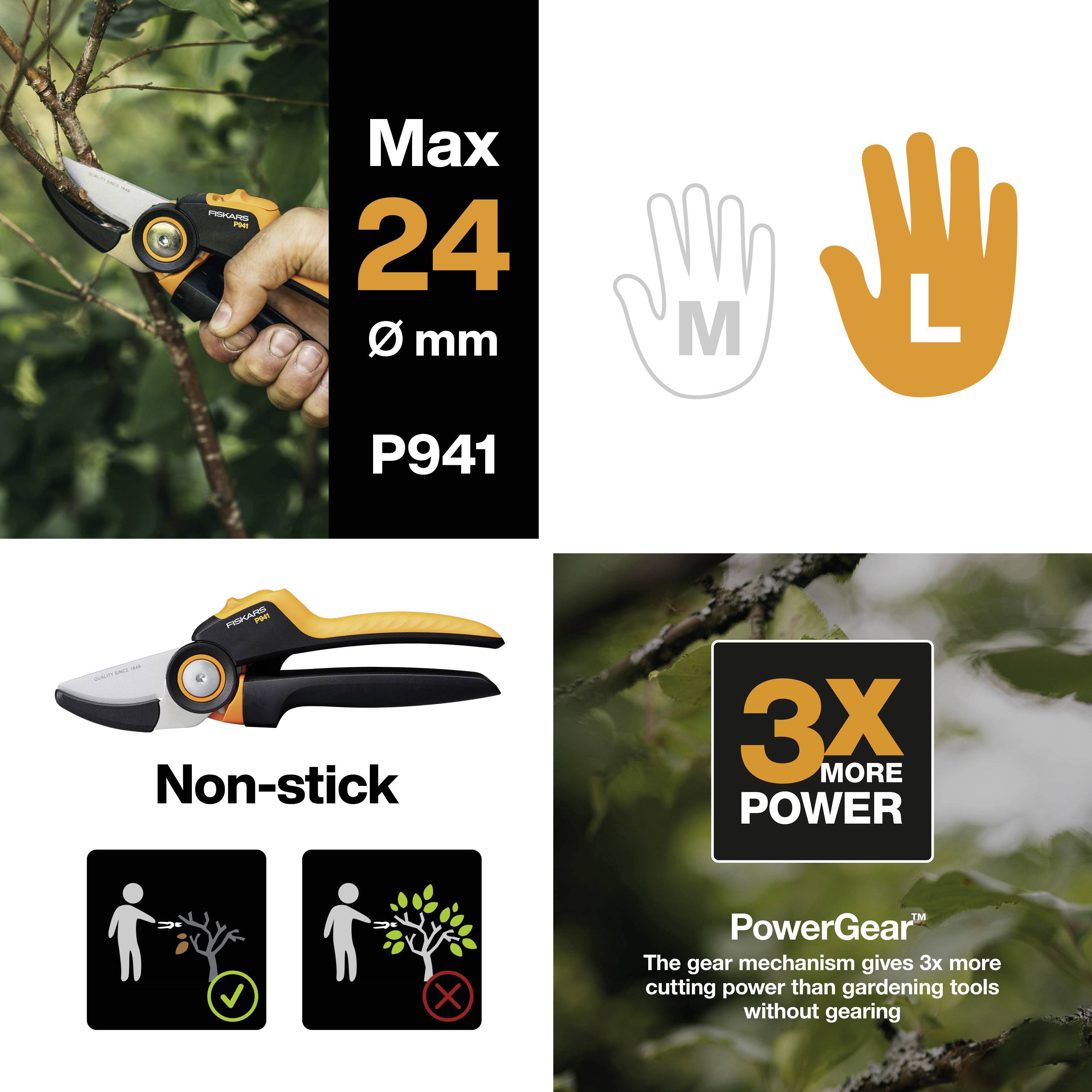Fiskars 1057174 X-series™ P941 Gartenschere 221mm