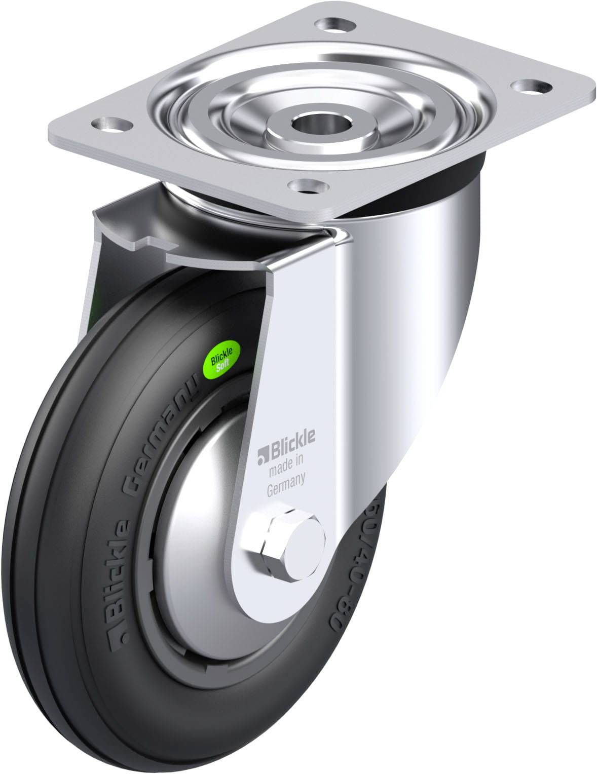 Blickle 849951 L-VWPP 160R-FA Stahlblech-Lenkrolle Rad-Durchmesser: 160mm Tragfähigkeit (max.): 70kg 1St.