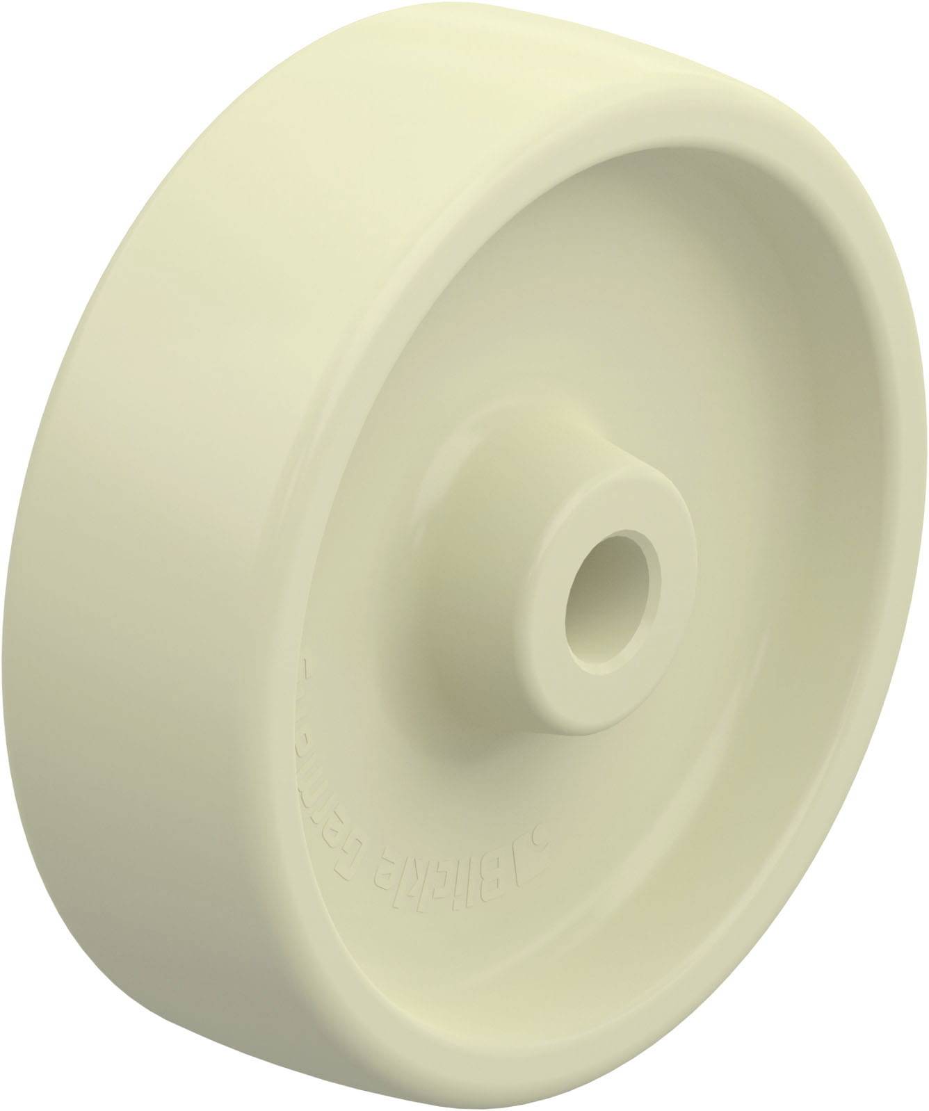 Einzelnes, rundes, cremefarbenes Rad mit einer zentralen Öffnung.