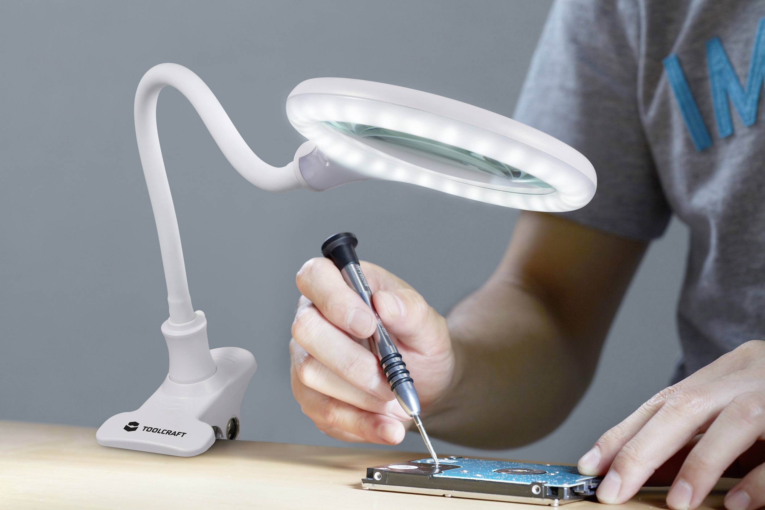 TOOLCRAFT TO-9176673 LED Lupenleuchte Vergrößerungsfaktor: 1.75 x Weiß