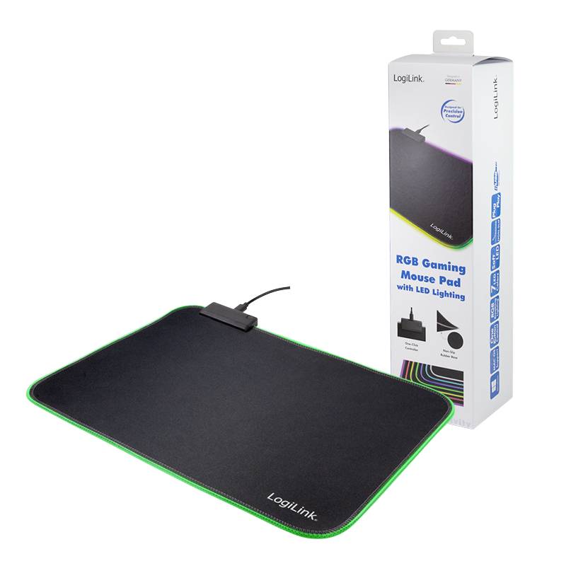 LogiLink ID0183 Gaming-Mauspad Beleuchtet Schwarz