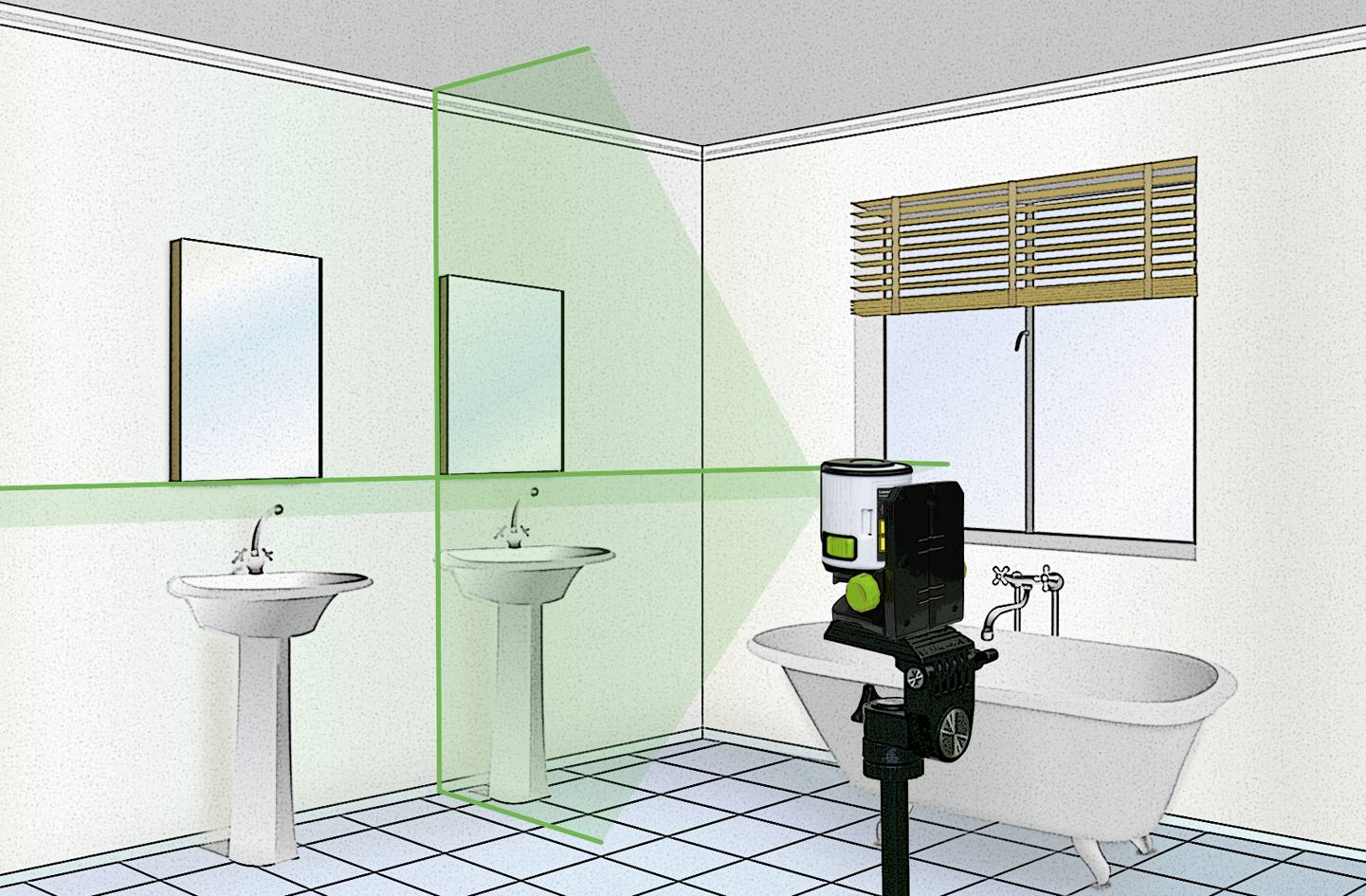 Laserliner EasyCross-Laser Green Set Kreuzlinienlaser selbstnivellierend