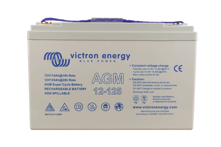 Victron Energy AGM Super Cycle 12V 125Ah BAT412112081 Bleiakku 12V 125Ah Blei-Gel (B x H x T) 330 x 214 x 171mm