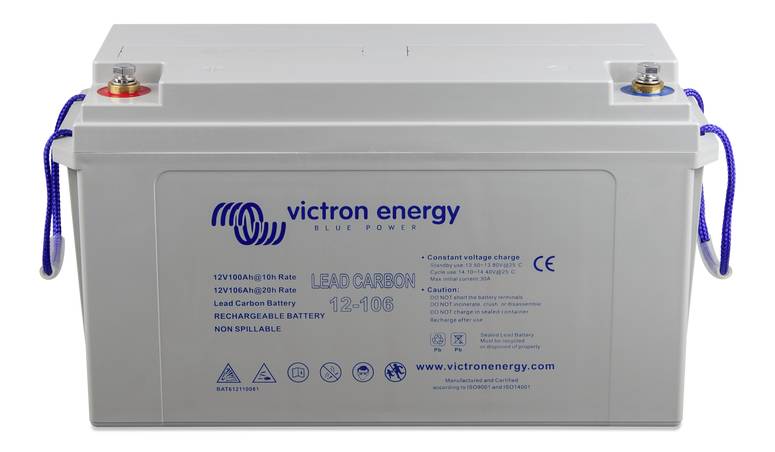 Victron Energy Blei Kohlenstoff 12V/100Ah BAT612110081 Bleiakku 12V 100Ah Blei-Carbon (B x H x T) 410 x 225 x 172mm