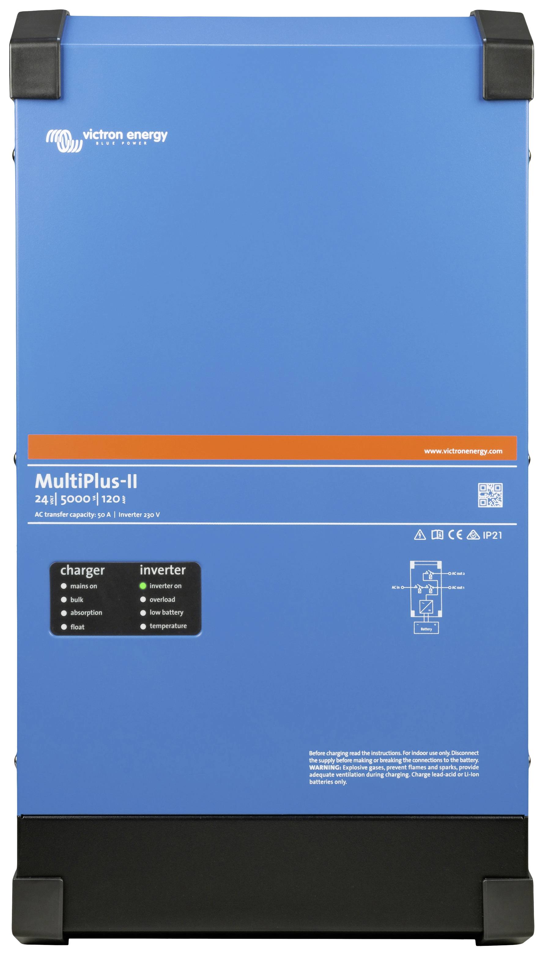 Victron Energy Wechselrichter 5000W 24V - 230V integrierter Laderegler