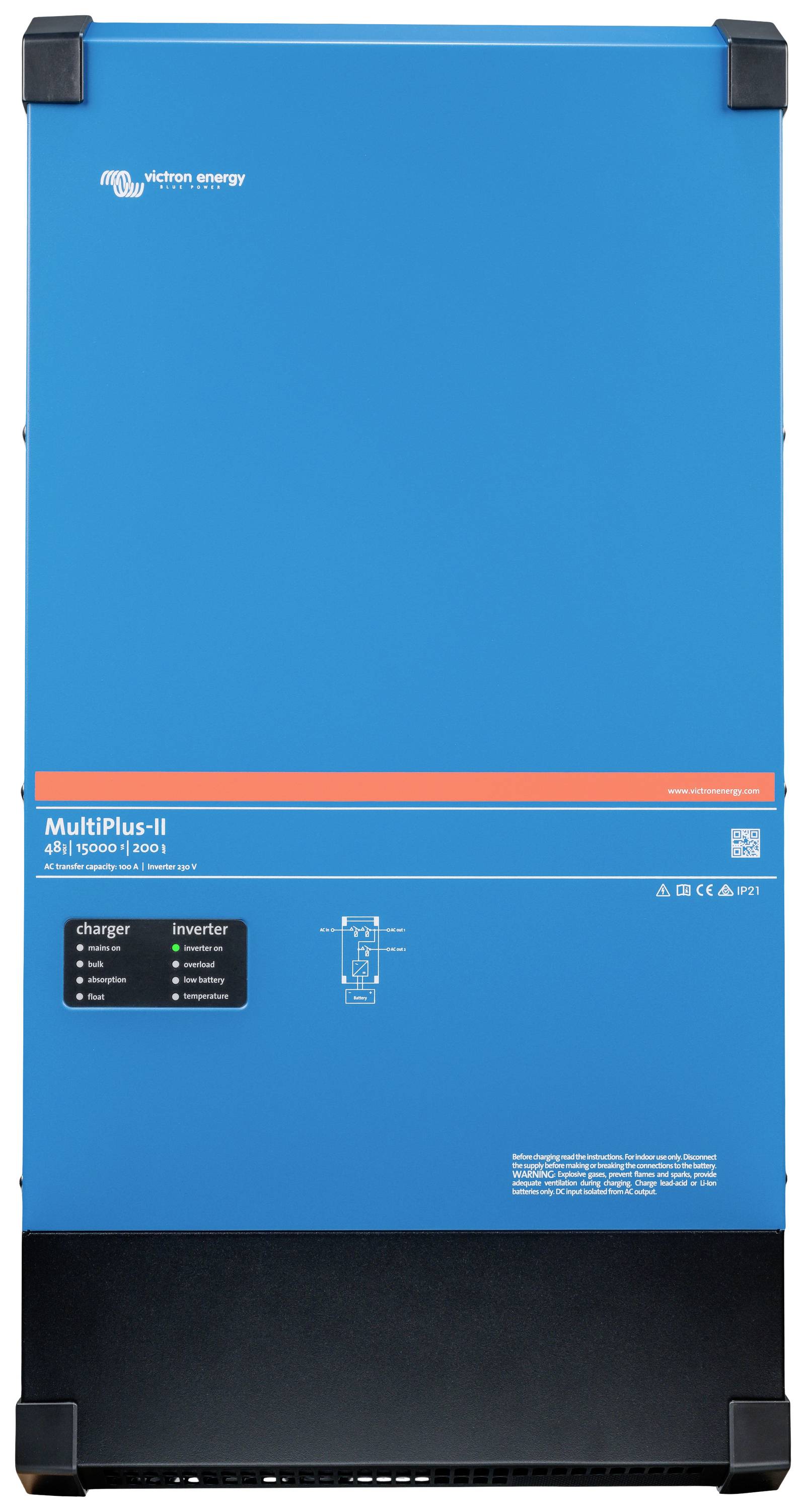 Victron Energy Wechselrichter MultiPlus-II 48/15000/200-100 15000W 48V - 230V integrierter Laderegler