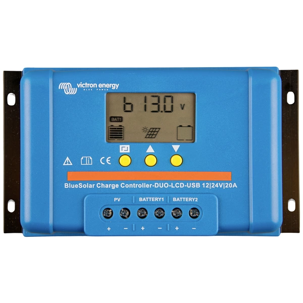 Victron Energy BlueSolar PWM DUO-LCD & USB 12 / 24V-20A Laderegler PWM 12 V, 24V 20A Victron Energy BlueSolar PWM DUO-LCD & USB 12 / 24V-20A Laderegler PWM 12 V, 24V 20A