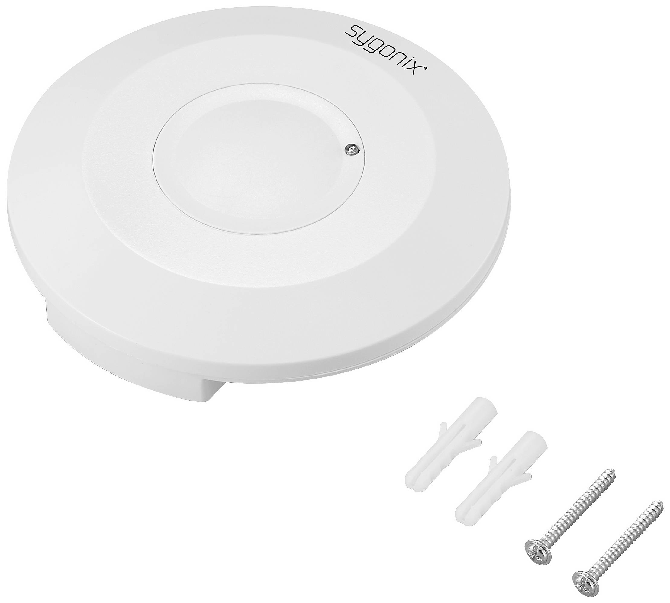 Sygonix SY-6118228 Decke, Aufputz HF-Bewegungsmelder 360° Relais Weiß
