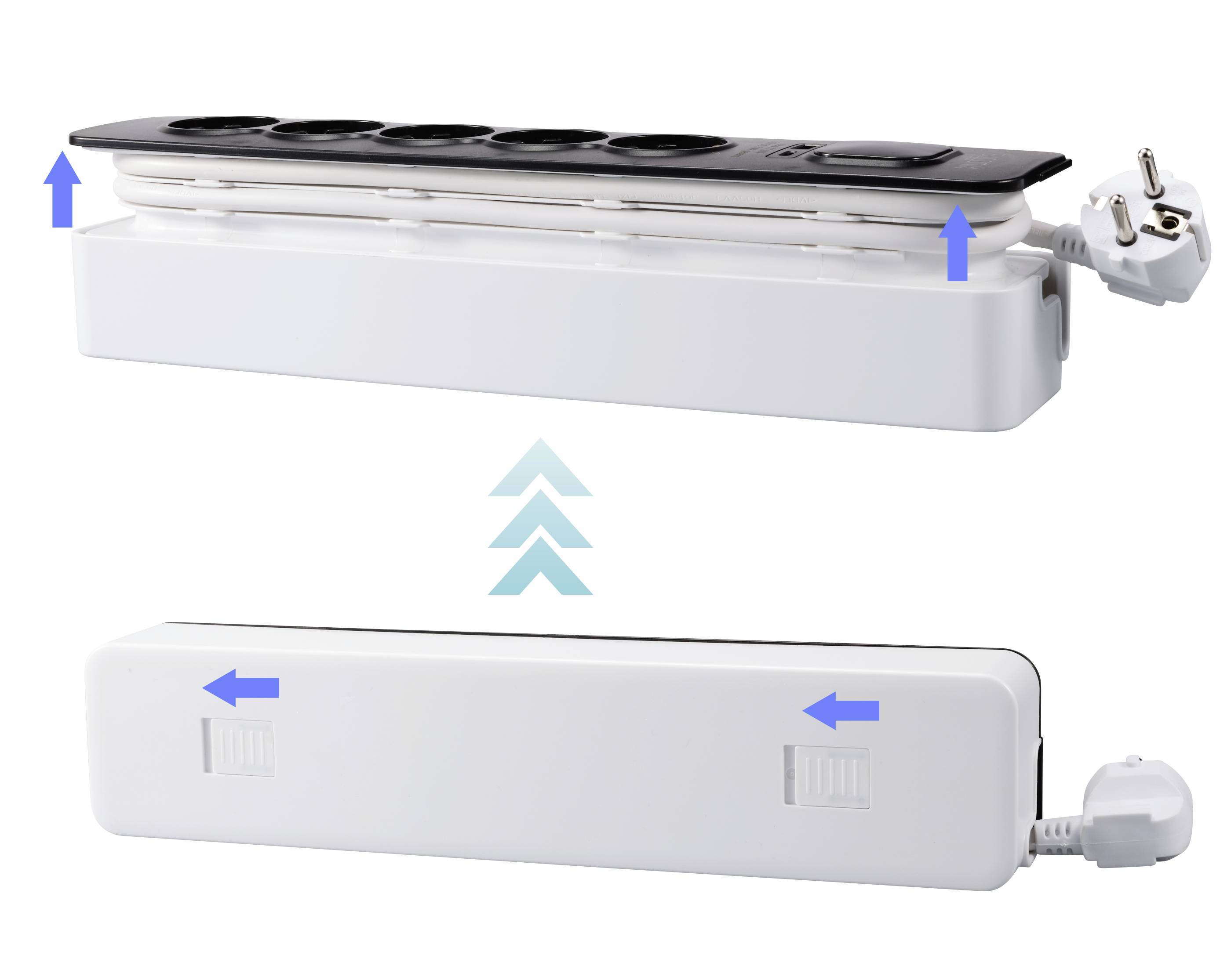 Sygonix SY-6118234 Steckdosenleiste mit Schalter 5fach Schwarz, Weiß Schutzkontakt 1St.