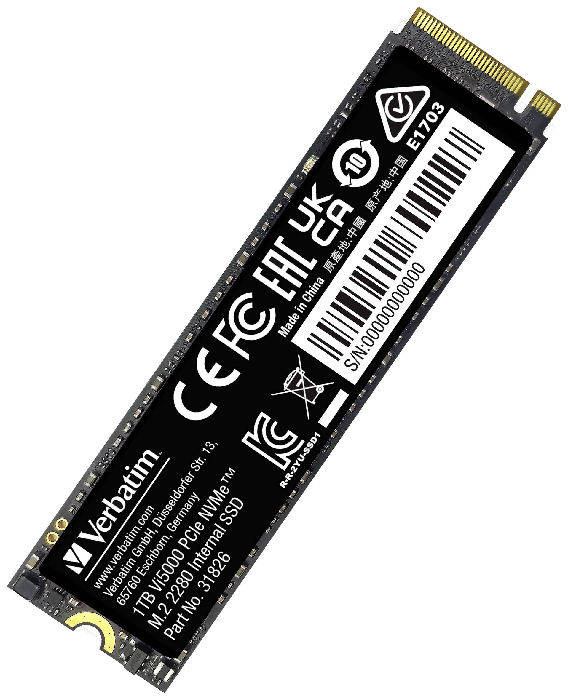 Verbatim Vi5000 1TB Interne M.2 PCIe NVMe SSD 2280 M.2 NVMe PCIe 4.0 x4 Retail 31826