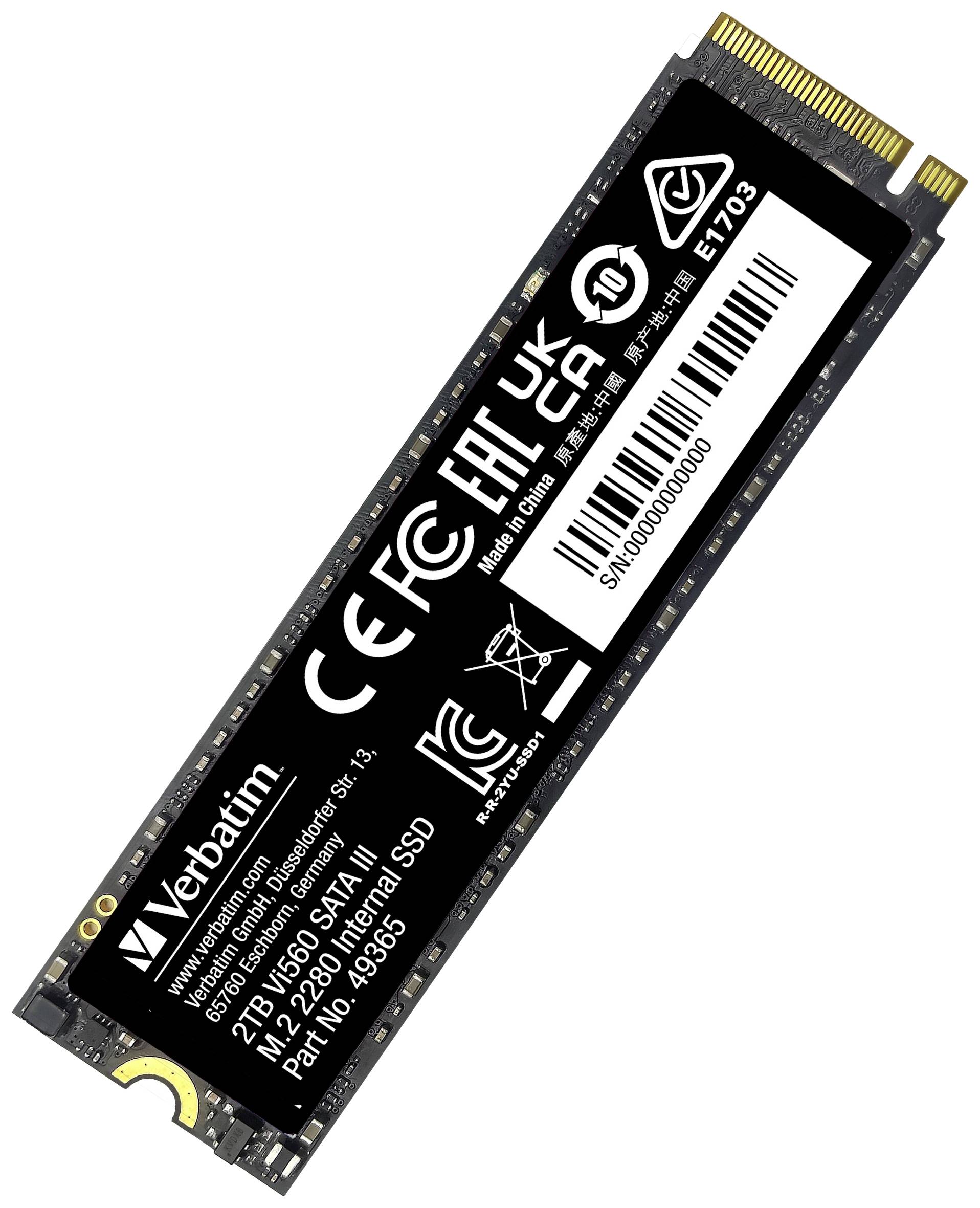 Verbatim Vi560 S3 2TB Interne M.2 SATA SSD 2280 M.2 SATA 6 Gb/s, SATA III Retail 49365