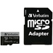 Verbatim Pro microSDXC-Karte 256GB UHS-Class 3 4K-Videounterstützung, A2-Leistungsstandard, inkl. SD-Adapter, stoßsicher