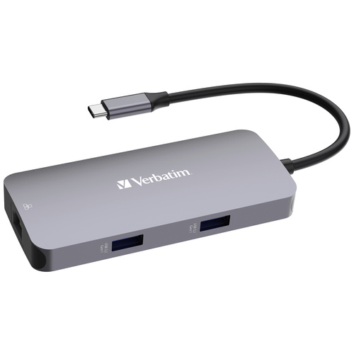 Verbatim CMH-05 5 Port USB-C® (USB 3.2 Gen 1) Multiport Hub mit eingebautem Netzwerk-Anschluss, mit