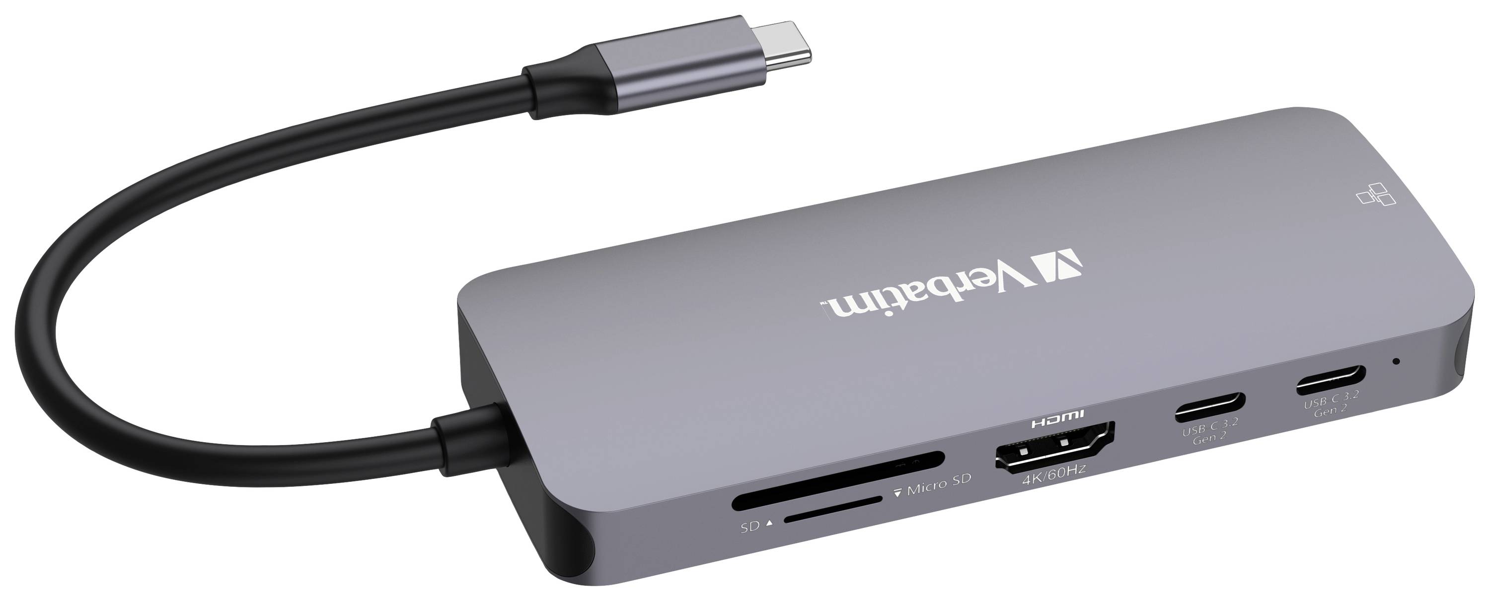 Verbatim 32152 USB-Hub 9 Port HDMI®, microSD, RJ45, SD, USB-A (USB 3.2 Gen 1), USB-A (USB 3.2 Gen 1), USB-A (USB 3.2 Gen 2)