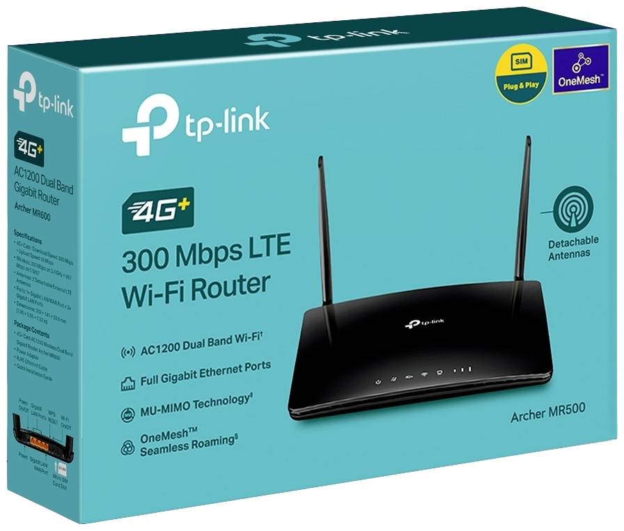 TP-LINK Archer MR500 WLAN-Router mit LTE Integriertes Modem: LTE 2.4GHz, 5GHz 1167MBit/s