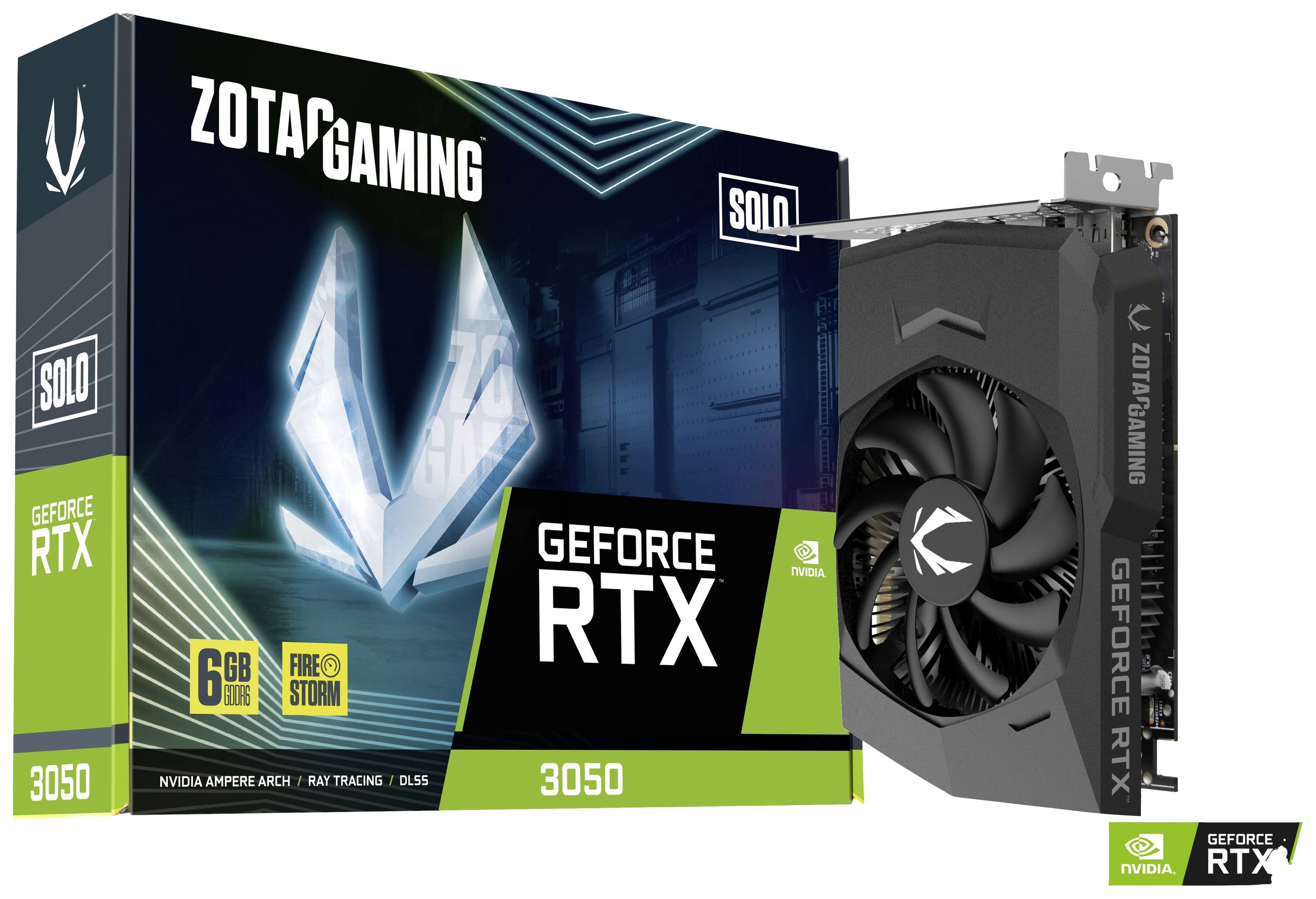 Zotac Grafikkarte Nvidia GeForce RTX 3050 SOLO 6GB GDDR6-RAM PCIe x8 DisplayPort, HDMI®