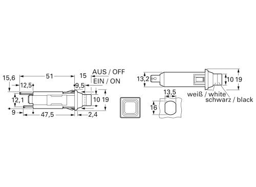 ETA Engineering Technology 1110-F112-P1M1-10A Schutzschalter 250 V/AC, 50 V/DC 10A 1St.