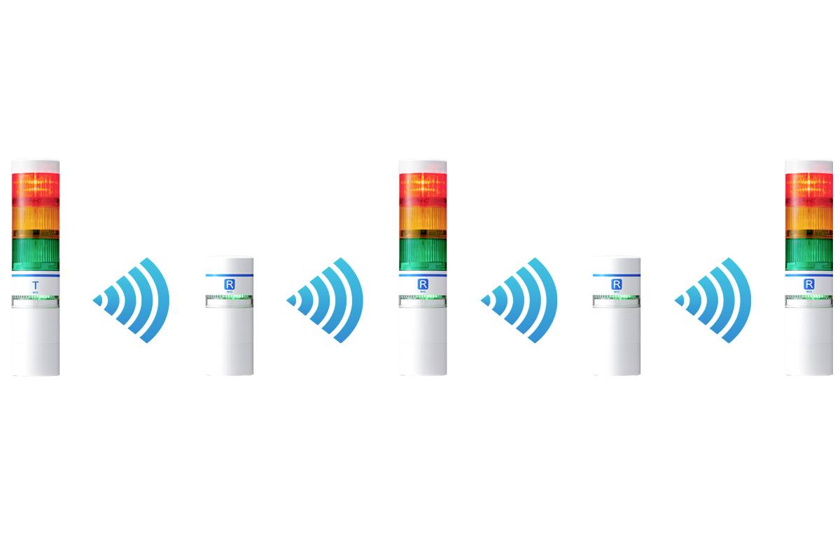 Patlite Signalsäule WIO-B1R-RYG WIO Bluetooth Rot, Bernstein, Gelb 1St.