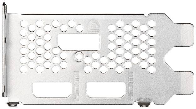 Metallplatte mit Löchern und Ausschnitten im Muster, geeignet für Computer-Hardware-Montage.