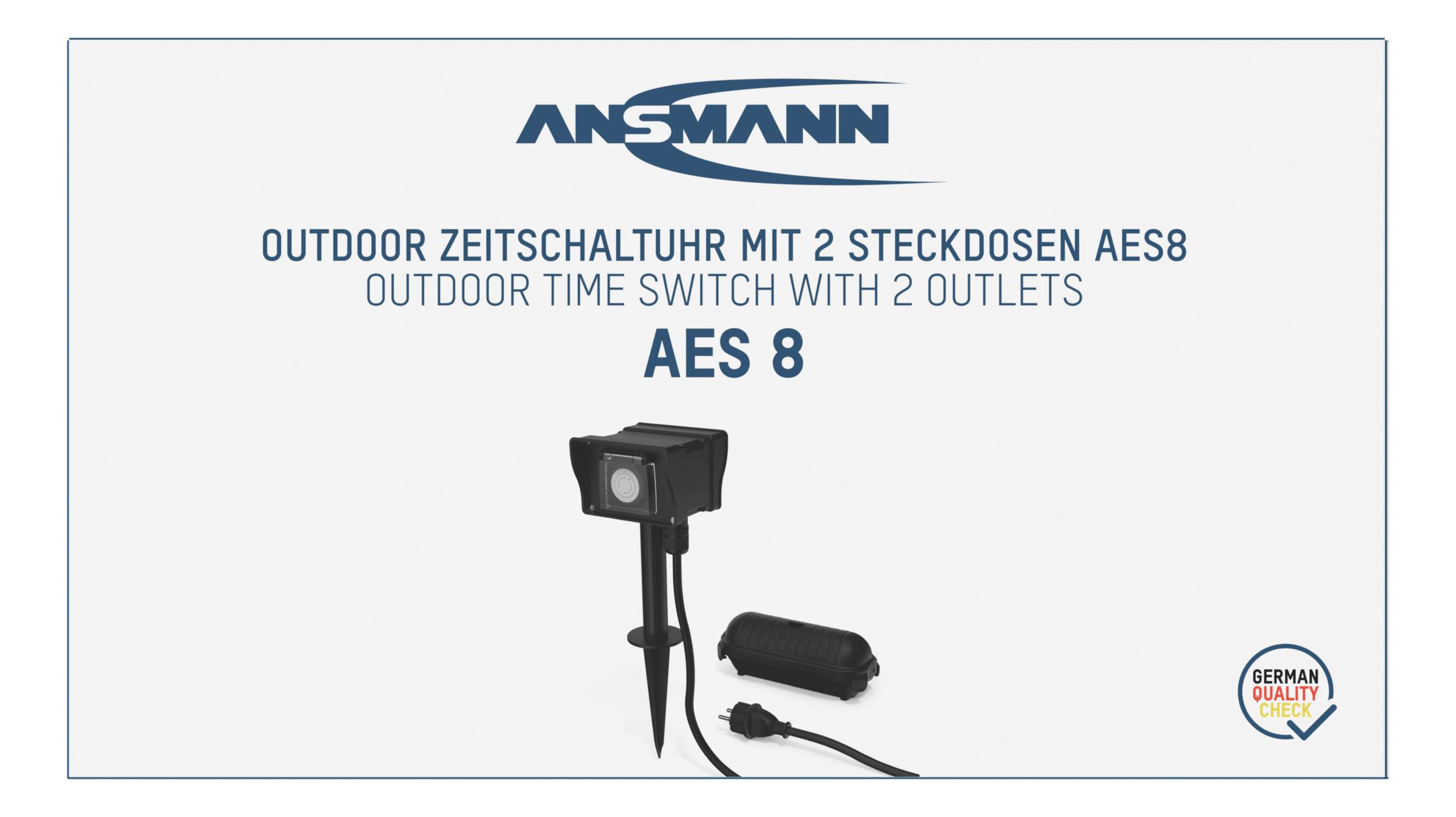 Ansmann 1260-0012 Zeitschaltuhr analog Tagesprogramm 3680W IP44