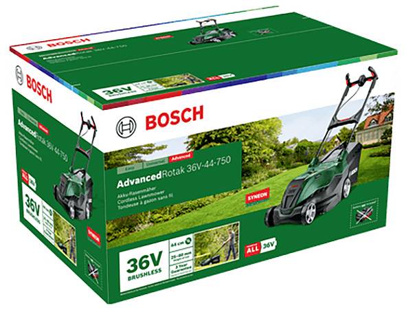 Bosch Home and Garden AdvancedRotak 36V-44-750 Akku Akku-Rasenmäher 36 V Schnittbreite (max.) 44 cm Geeignet für Rasenfläche, max. 750 m²