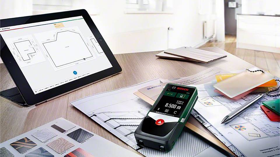 Bosch Home and Garden AdvancedDistance 50C Laser-Entfernungsmesser Bluetooth, Touchscreen 50m
