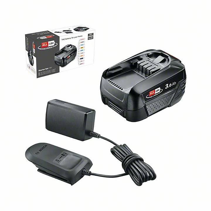 Bosch Home and Garden Starter Set 18V Alliance (3.0Ah + AL 18V-20) 1600A02VH1 Werkzeug-Akku und Ladegerät