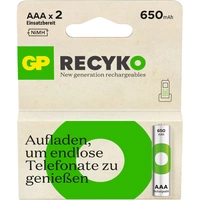 GP ReCyko Micro (AAA)-Akku NiMH 650 mAh 1.2 V 2 St. GP ReCyko Micro (AAA)-Akku NiMH 650 mAh 1.2 V 2 St.